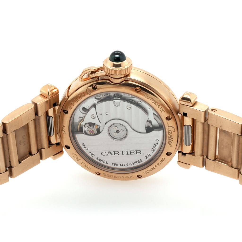Cartier 18ct Rose Gold Diamond-Set Pasha 35mm Automatic Watch WJPA0013 - Image 2