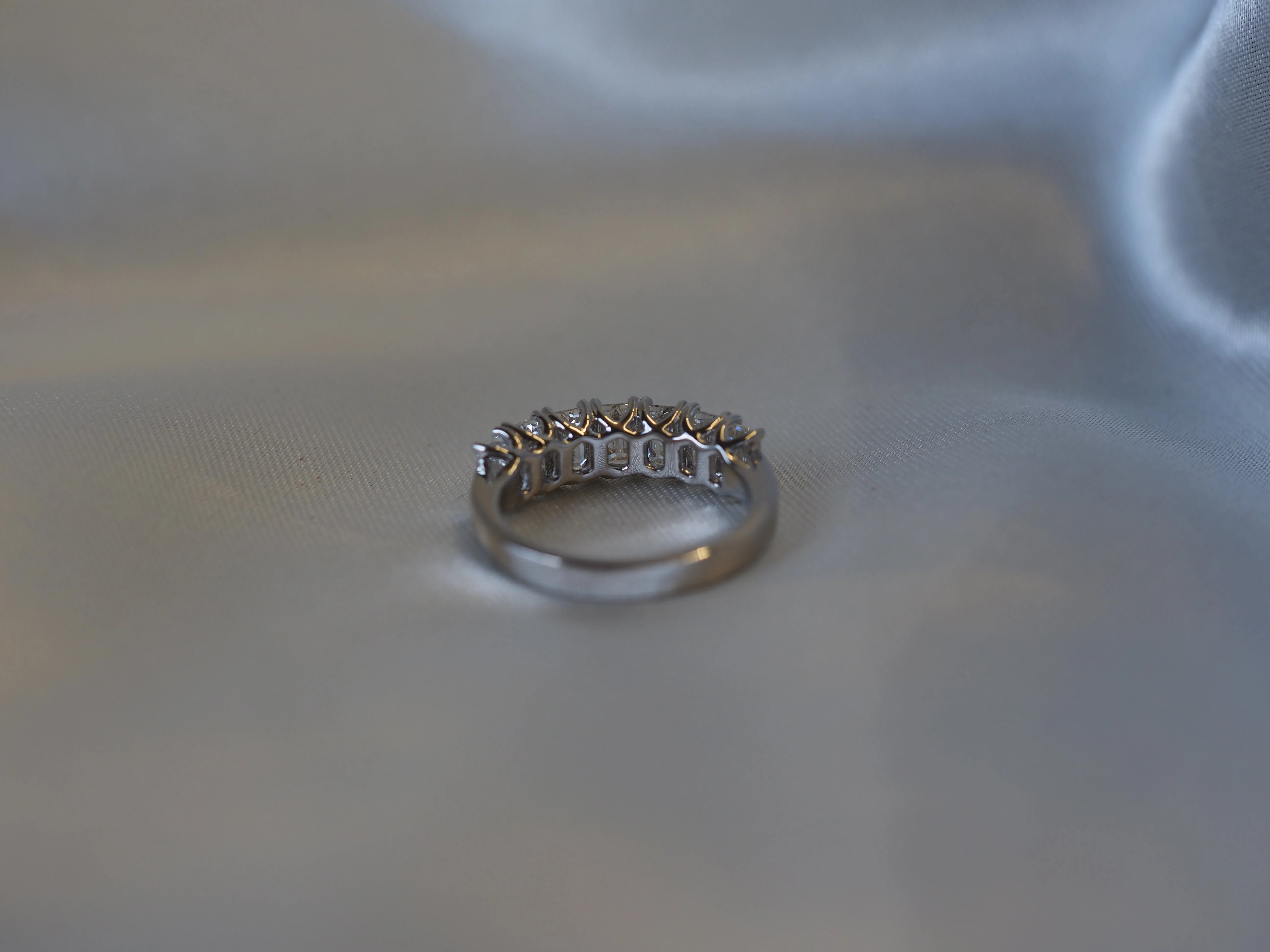 Diamond Baguette Half-Eternity Ring in Platinum - Image 5