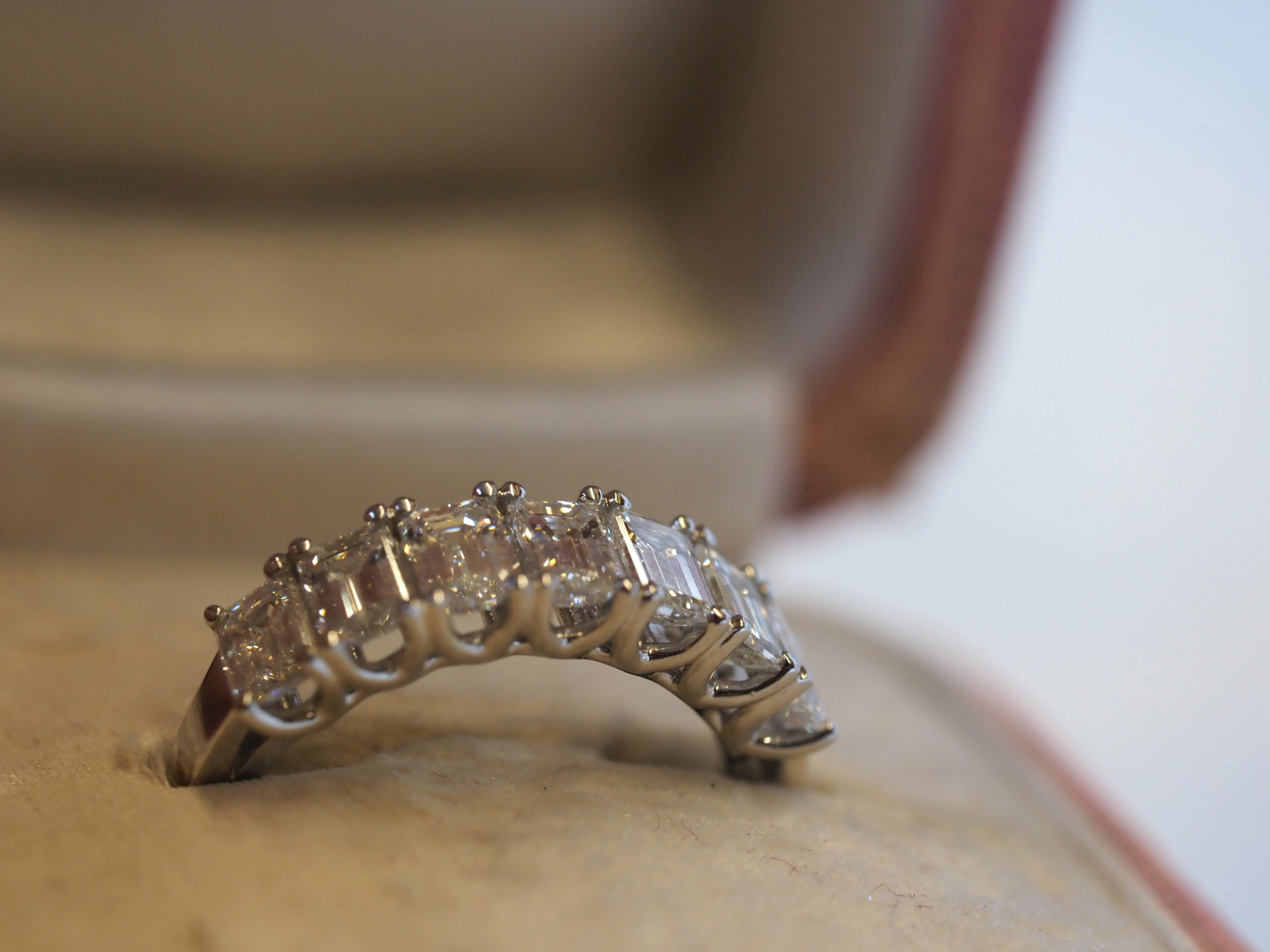 Diamond Baguette Half-Eternity Ring in Platinum - Image 6