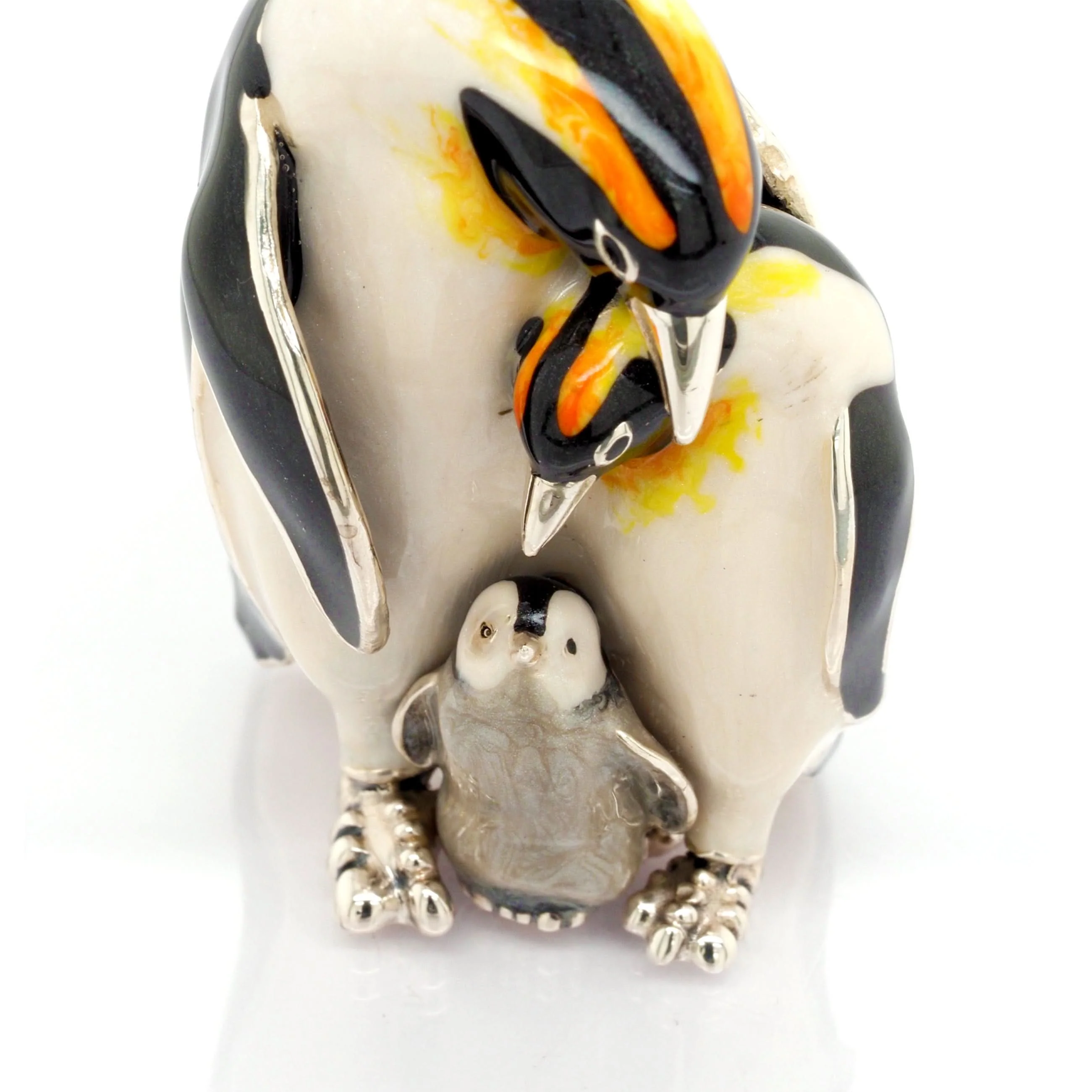 Family of Silver and Enamel Penguins - Image 2