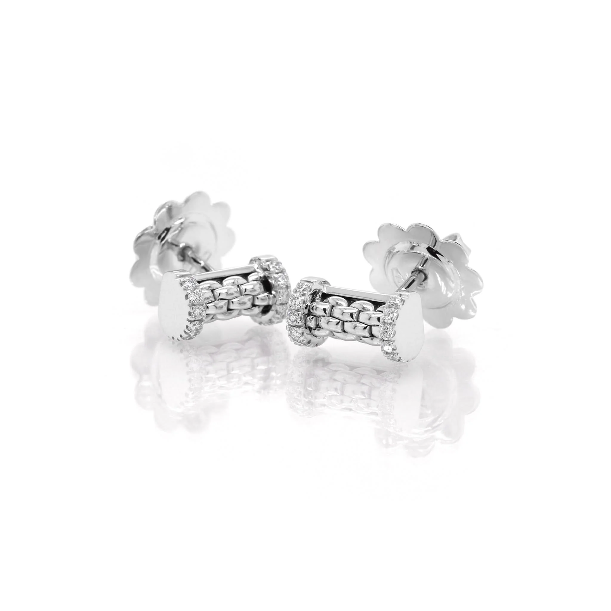 FOPE 18ct White Gold Essentials Stud Bar Diamond-Set Earrings - Image 2
