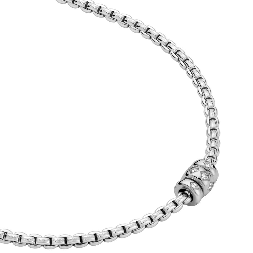 FOPE EKA 18ct White Gold Necklace with Rhombus-set Diamonds - Image 2