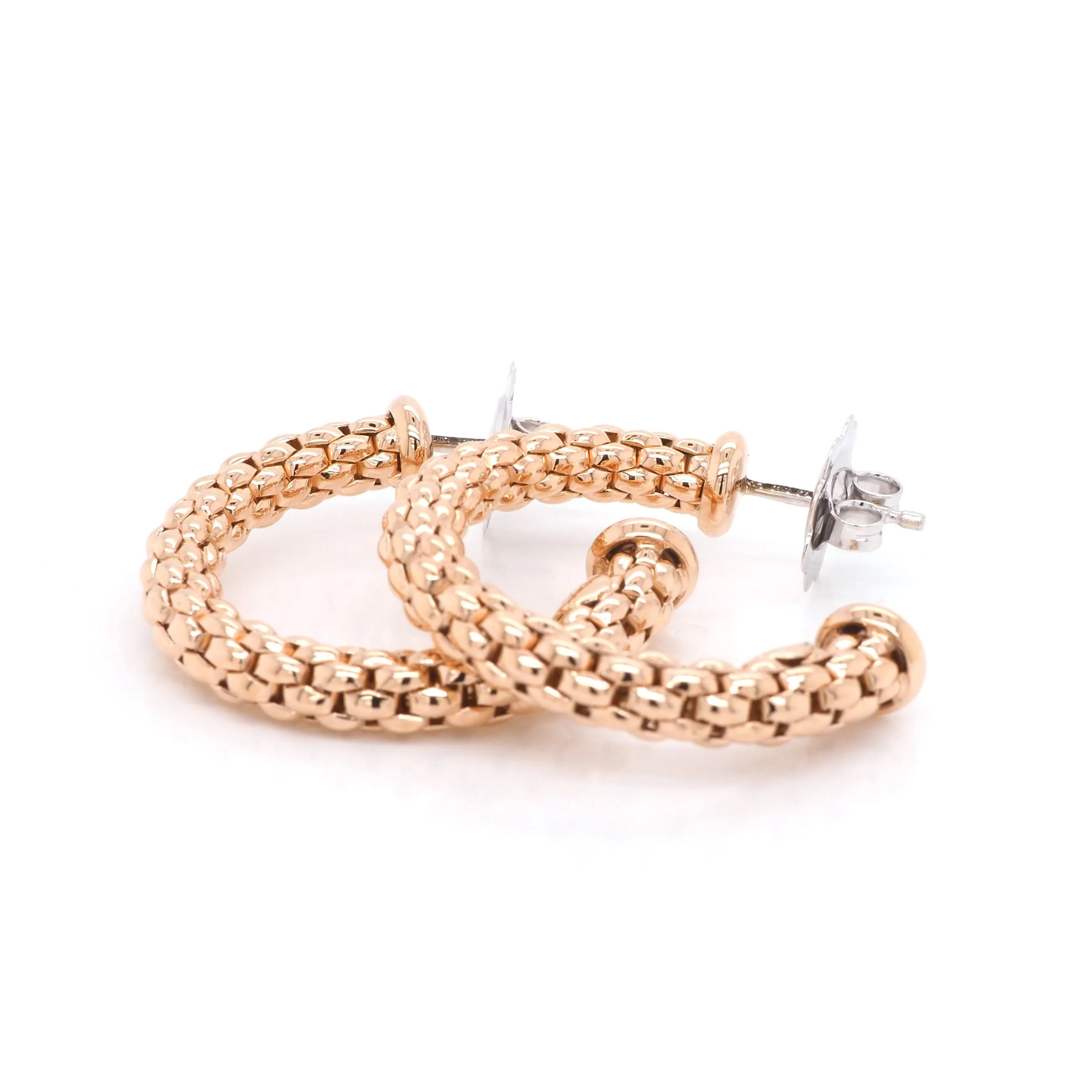 FOPE Essentials 18ct Rose Gold Hoop Earrings - Image 2