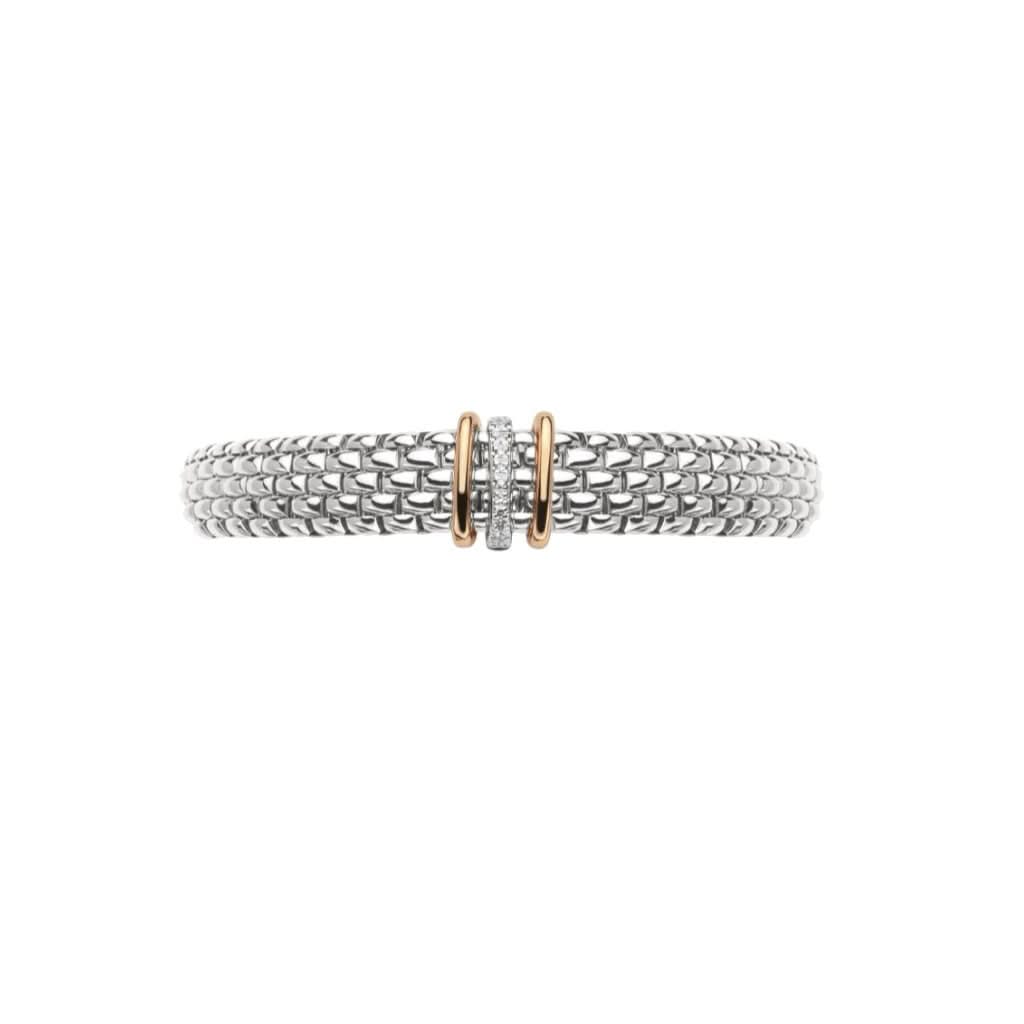 FOPE Panorama 18ct White Gold 0.08ct Diamond Three Rondel Bracelet 587B BBRM - Image 2