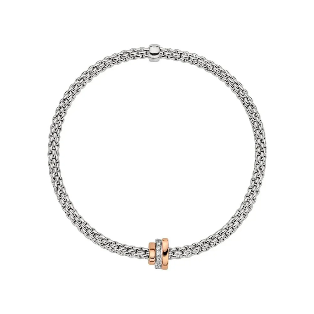 FOPE Prima 18ct White Gold 'Flex'it Prima' Bracelet with Rondels - Image 2