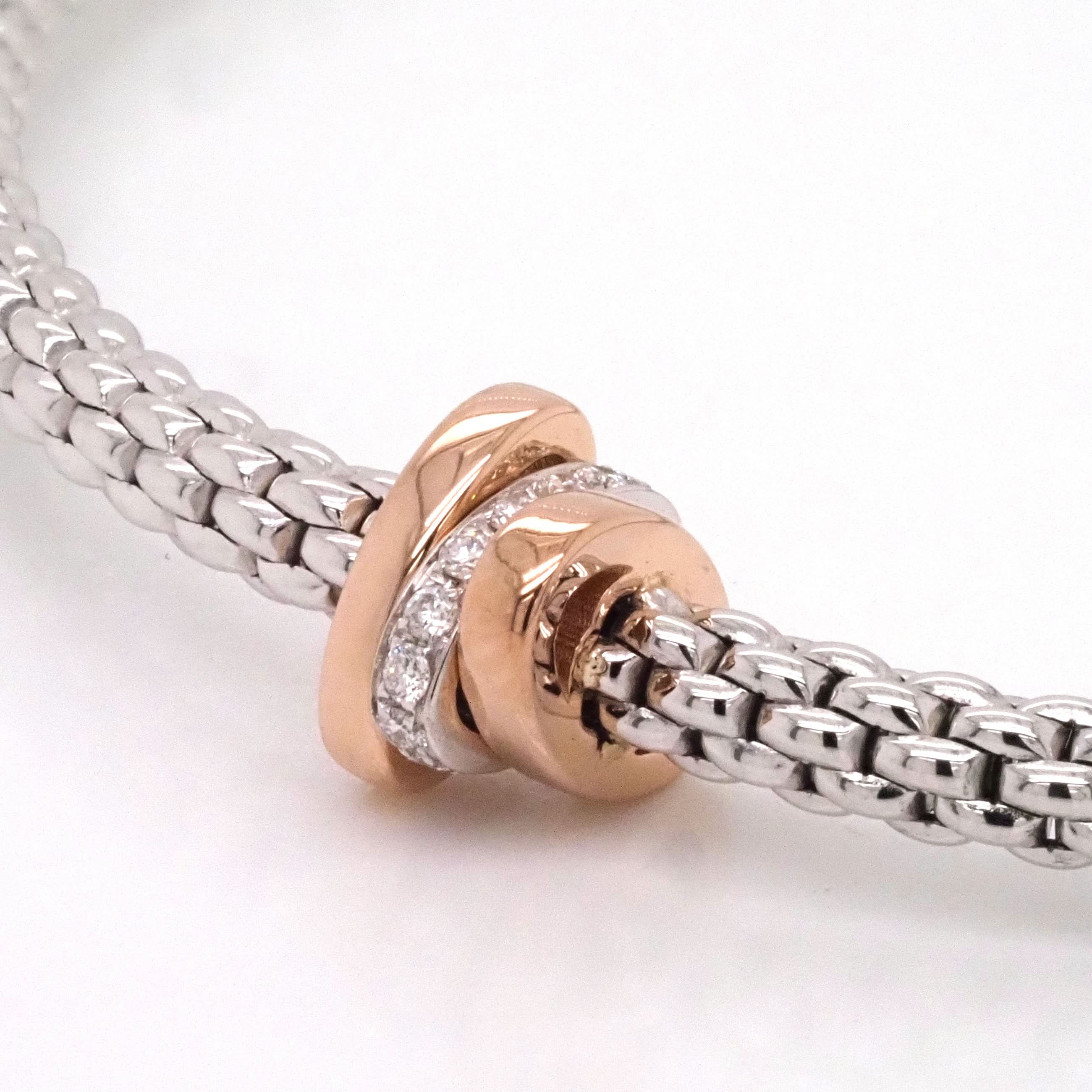 FOPE Prima 18ct White Gold 'Flex'it Prima' Bracelet with Rondels - Image 3