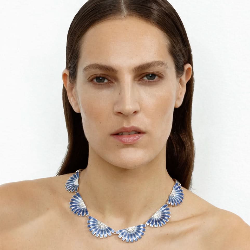 Georg Jensen Daisy Necklace in Blue - Image 2