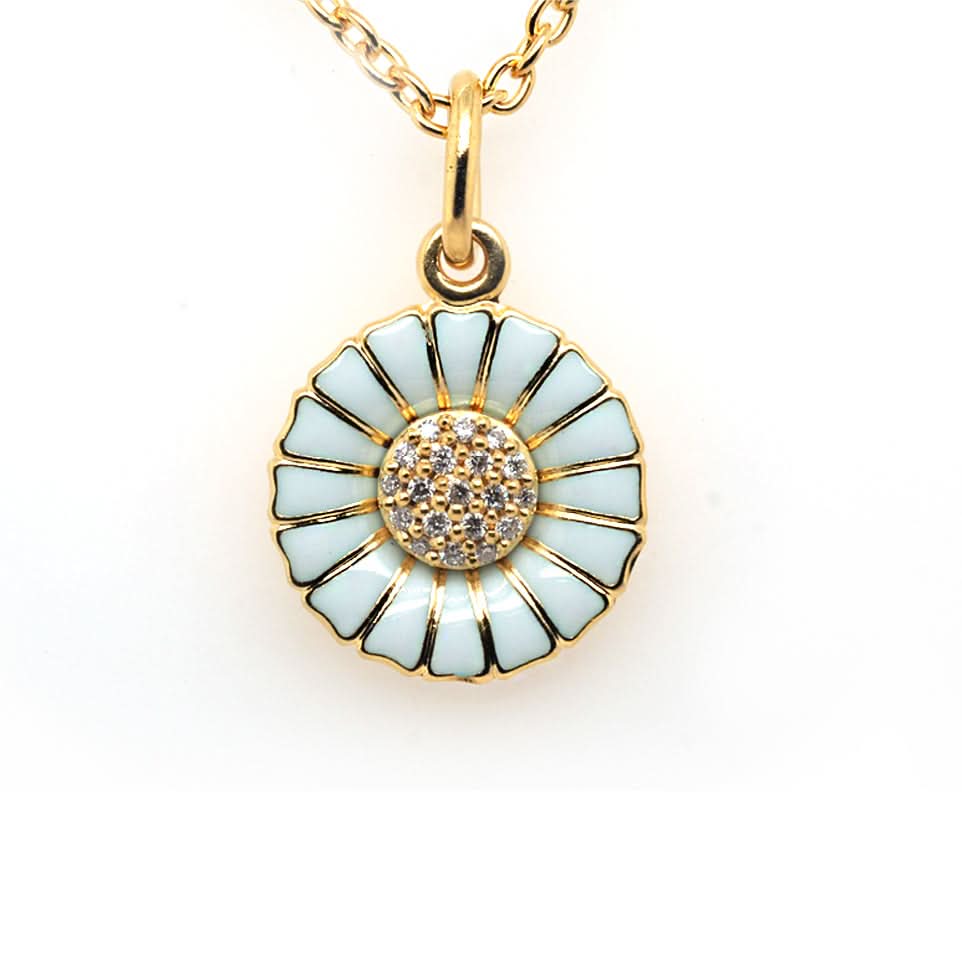 Georg Jensen Gold Plated Silver Daisy Pendant with Diamonds 10010533 - Image 3