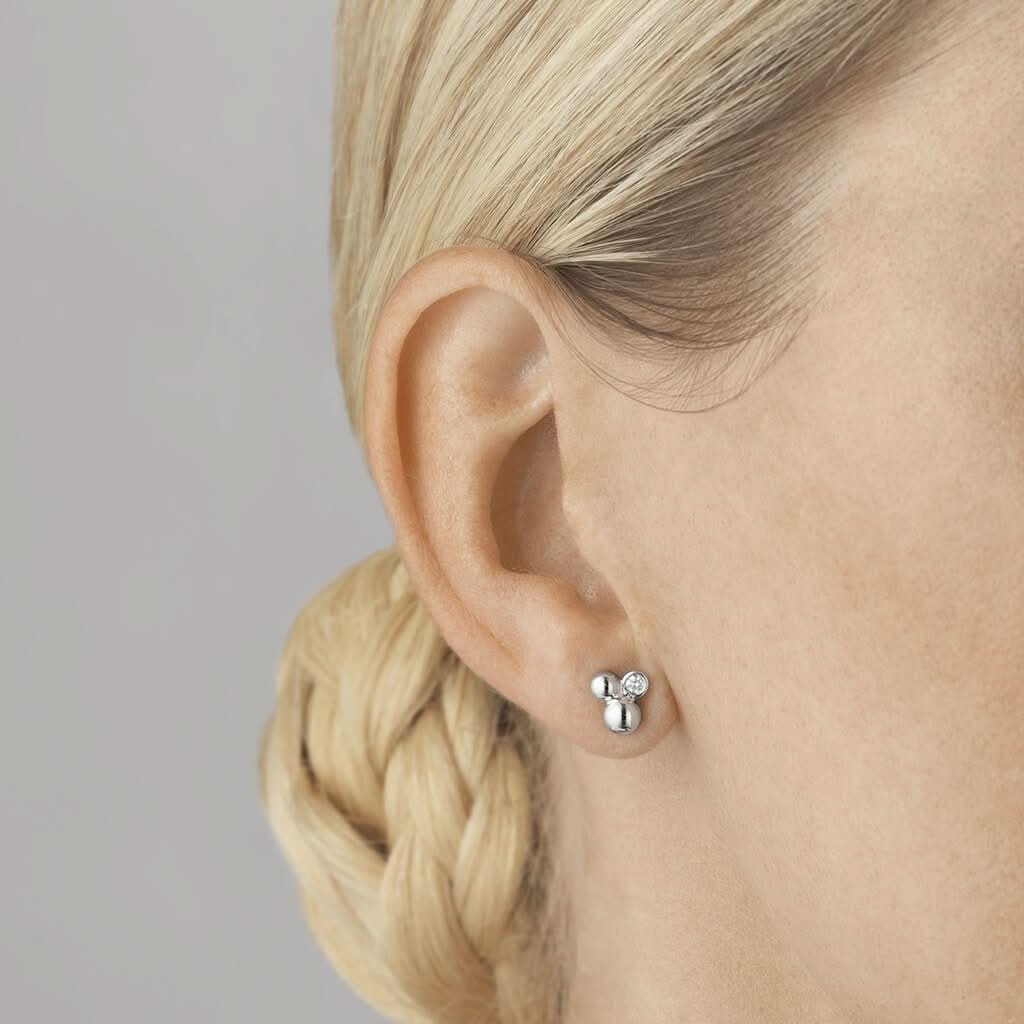 Georg Jensen Moonlight Grapes Earrings - Sterling Silver and Diamonds (20000712) - Image 2
