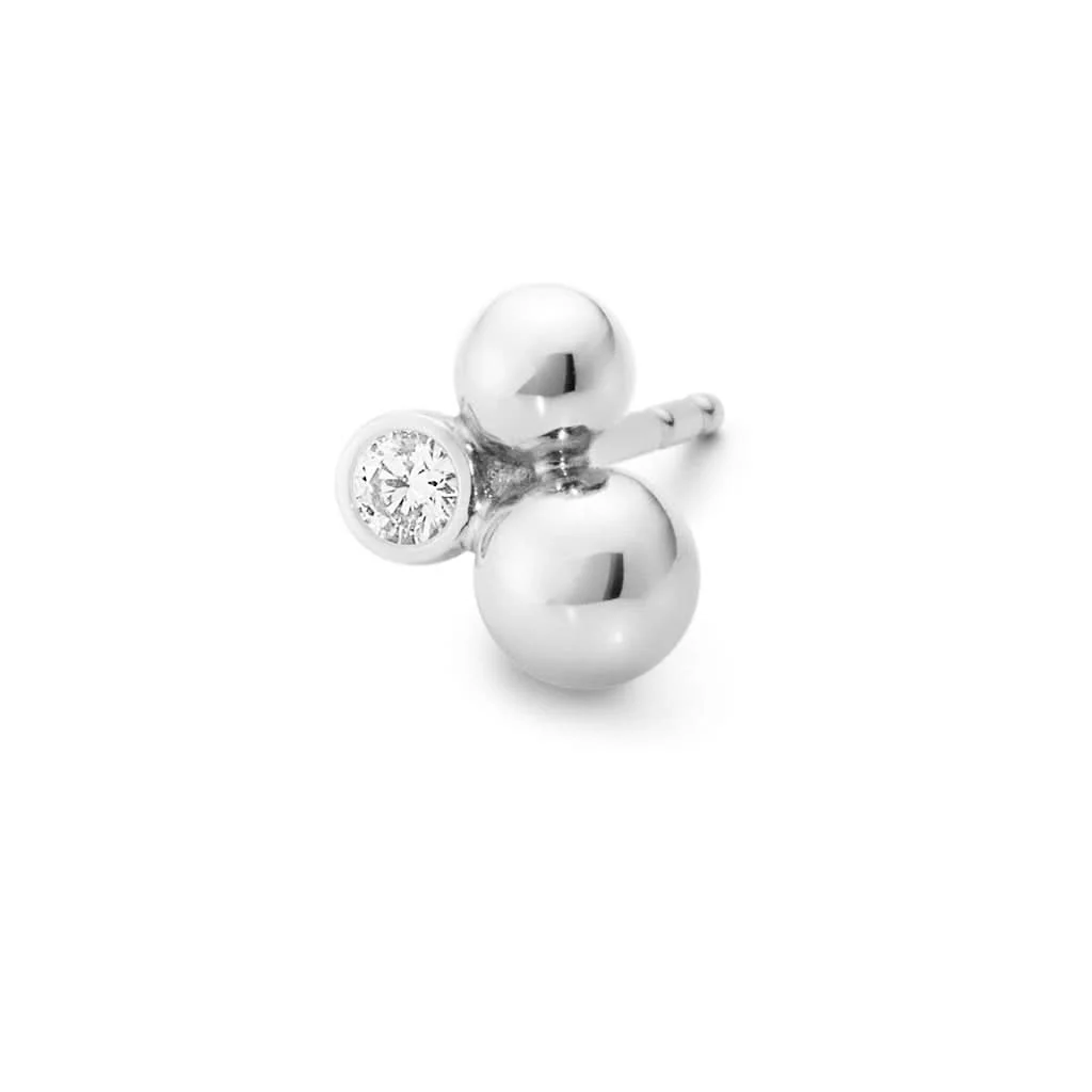 Georg Jensen Moonlight Grapes Earrings - Sterling Silver and Diamonds (20000712) - Image 3