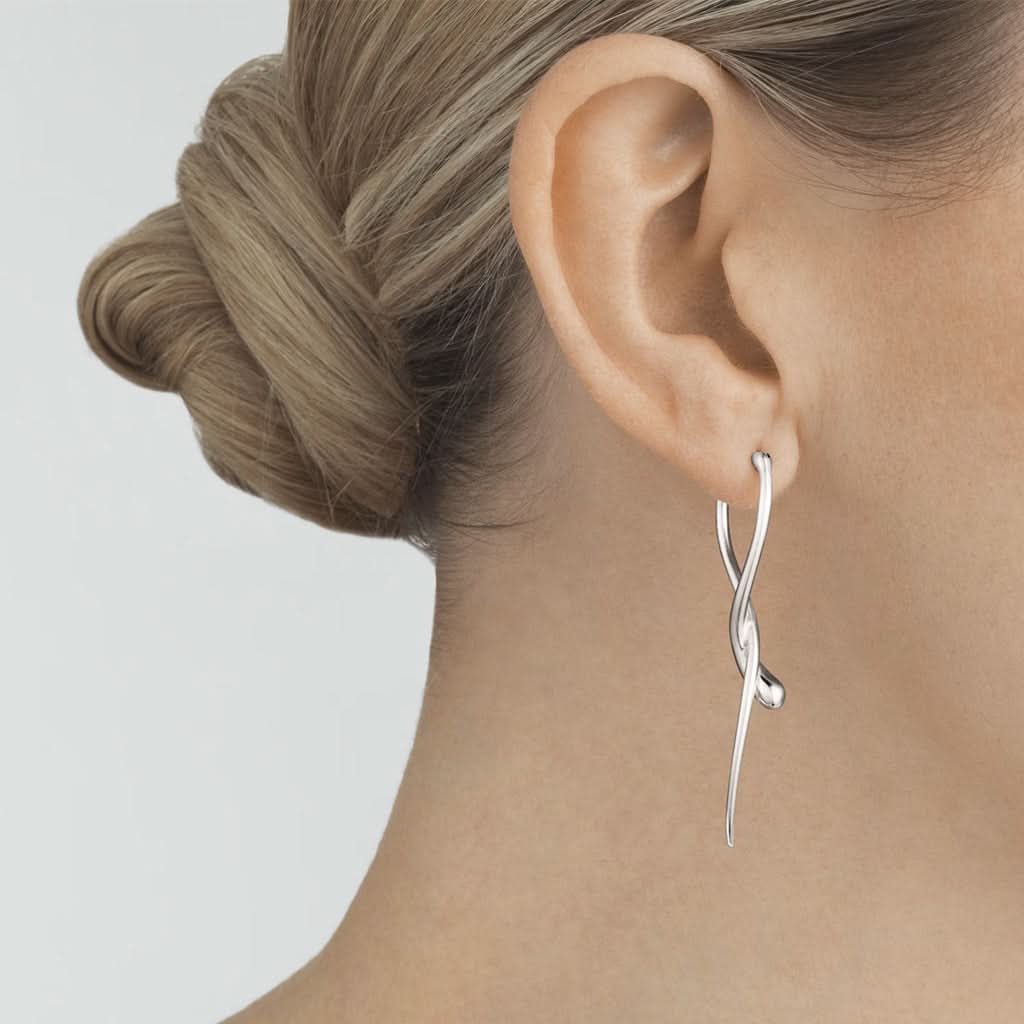 Georg Jensen Silver Mercy Long Dangle Earrings 10015150 - Image 2