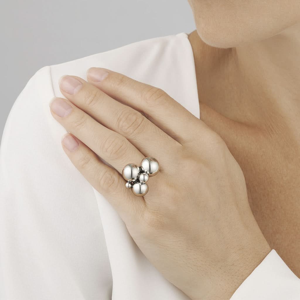 Georg Jensen Silver Moonlight Grapes Ring 20000660 - Image 3