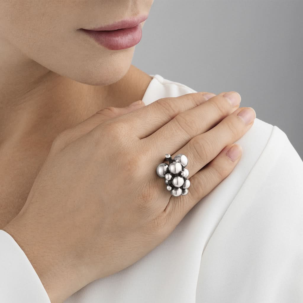 Georg Jensen Silver Moonlight Grapes Ring Medium 20000388 - Image 2