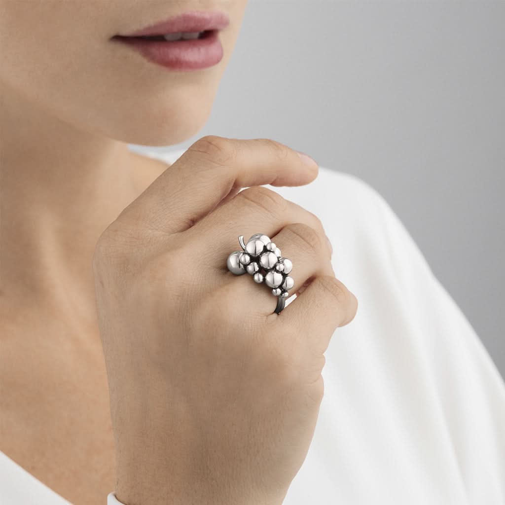 Georg Jensen Silver Moonlight Grapes Ring Small 20000333 - Image 2
