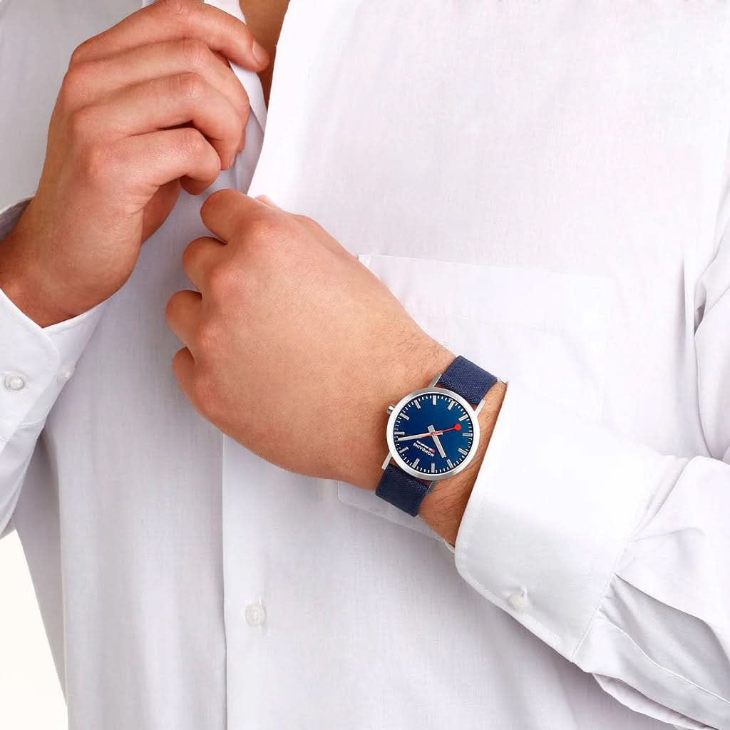 Mondaine Classic Deep Ocean Blue Quartz Strap Watch A660.30360.40SBD - Image 2