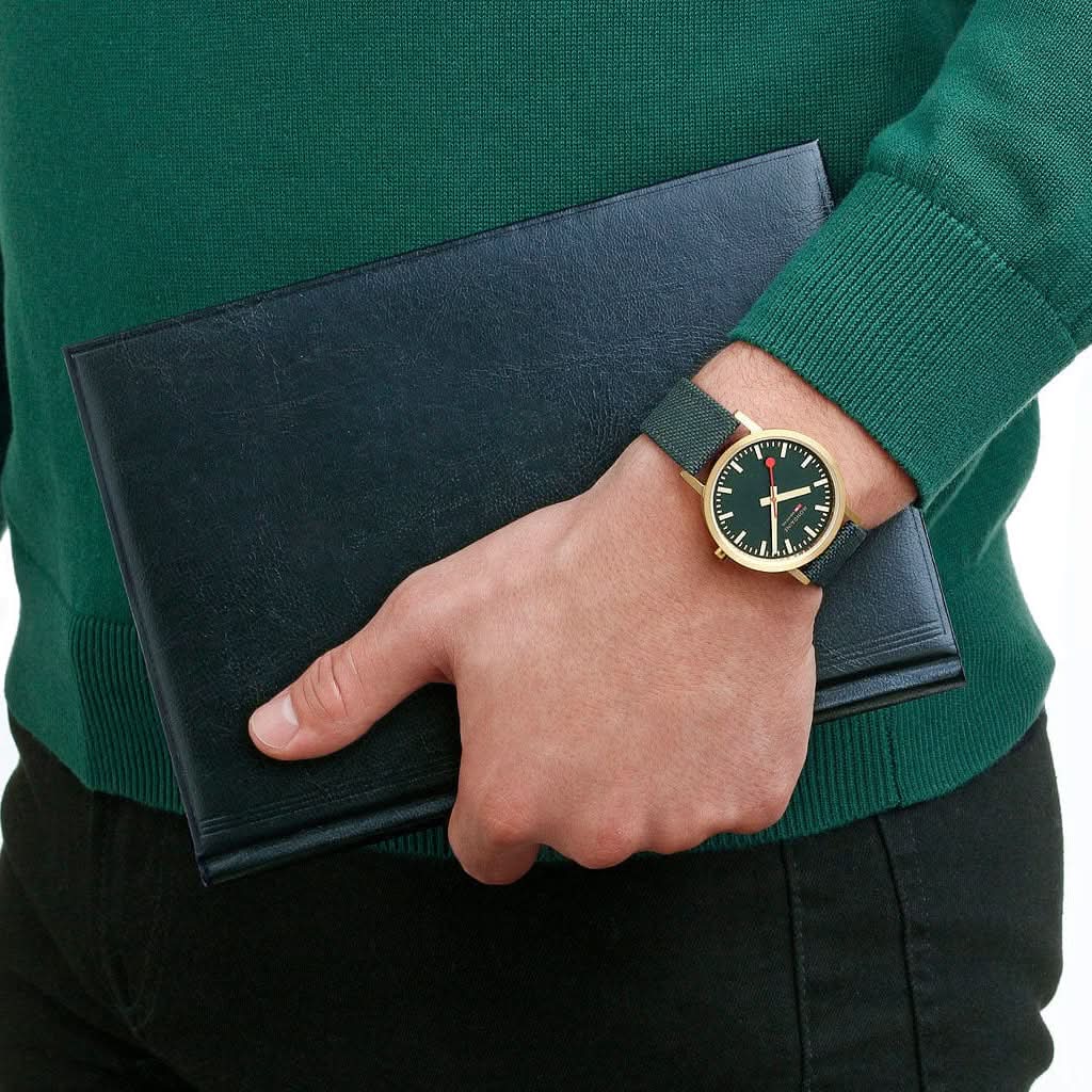 Mondaine Classic Forest Green Gold Case Watch A660.30314.60SBS - Image 2
