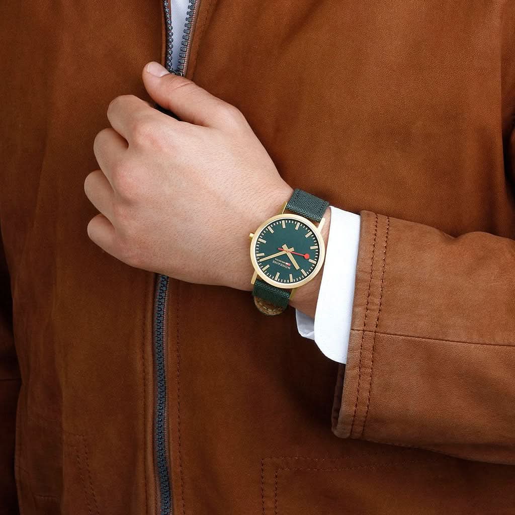Mondaine Classic Forest Green Gold Case Watch A660.30360.60SBS - Image 2
