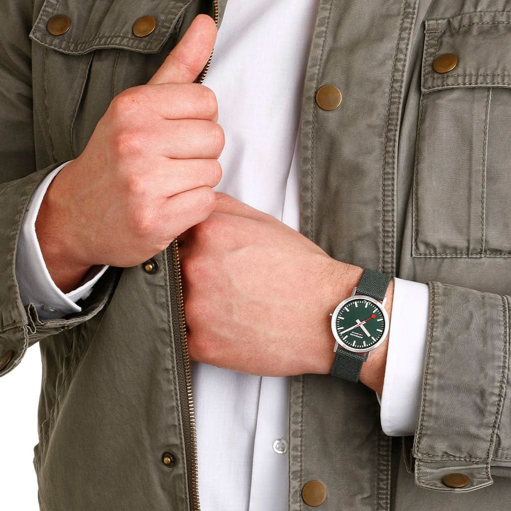 Mondaine Classic Forest Green Quartz Strap Watch A660.30360.60SBF - Image 2