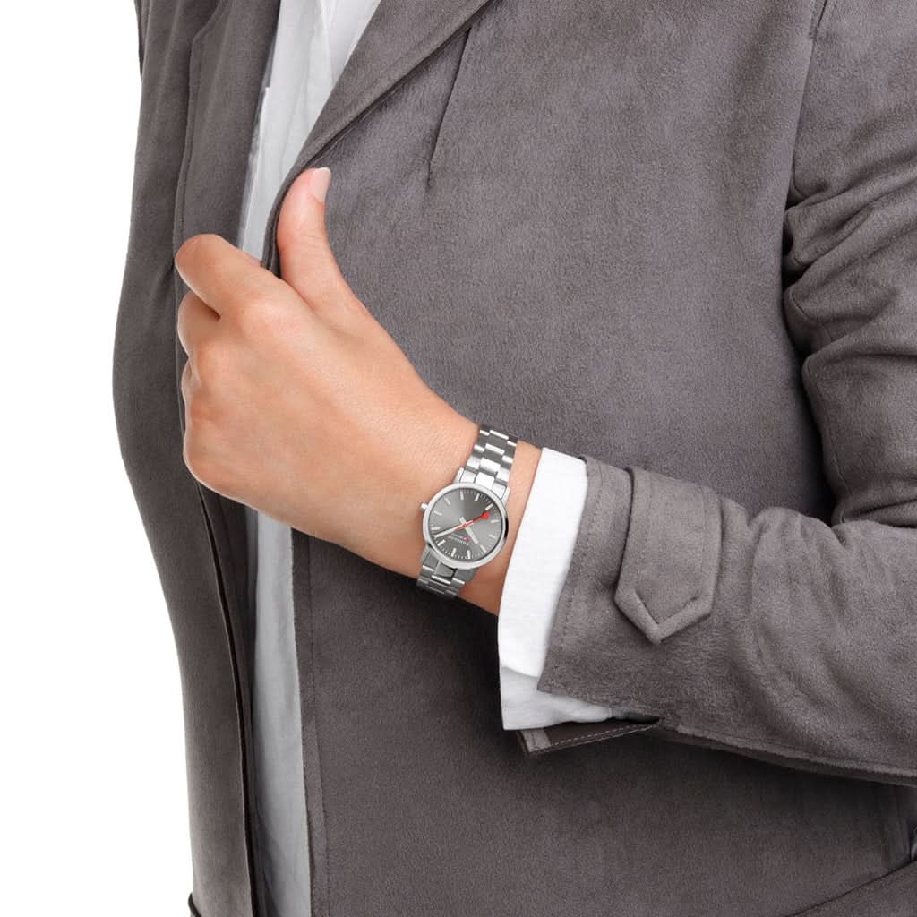 Mondaine Classic Stainless Steel Bracelet Watch With Grey Dial A658.30323.80SBJ - Image 2