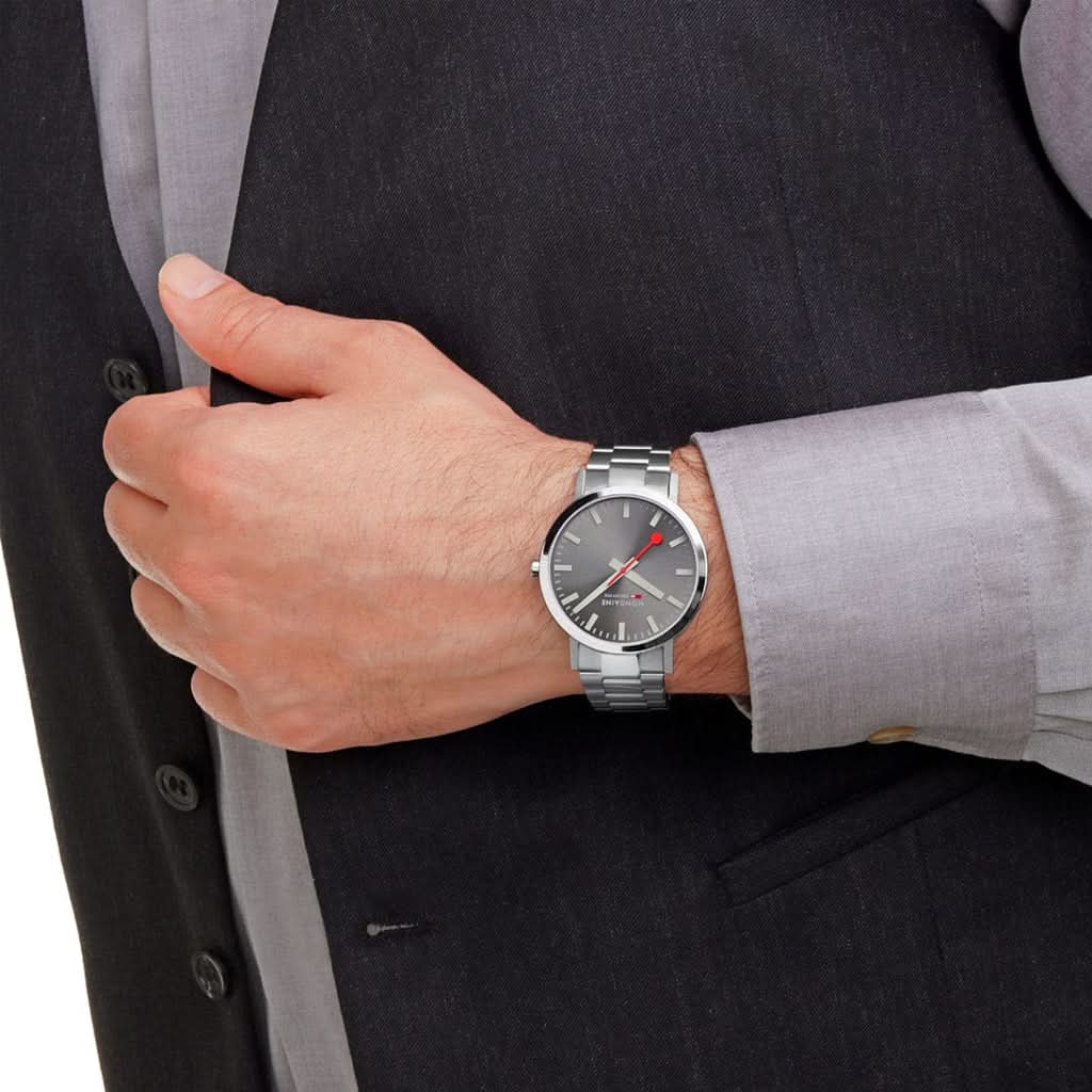 Mondaine Classic Stainless Steel Bracelet Watch with Grey Dial A660.30360.81SBJ - Image 2