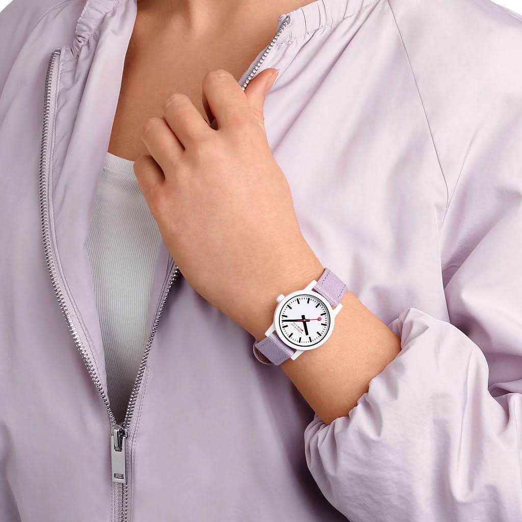 Mondaine Essence Lavender Quartz Textile Strap Watch MS1.32110.LQ1 - Image 2