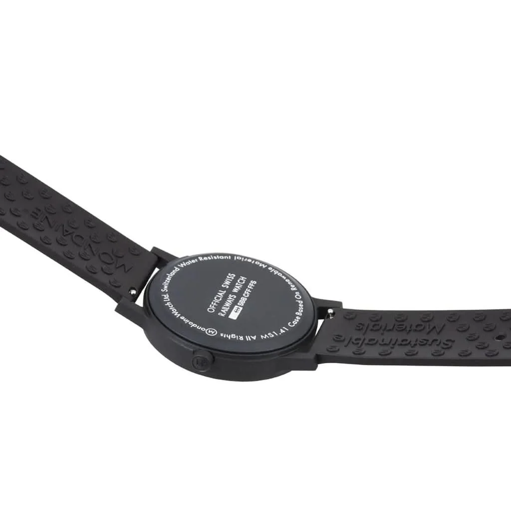 Mondaine Essence Vegan Sustainable Watch with Black Bio-Based PU Strap - Image 2