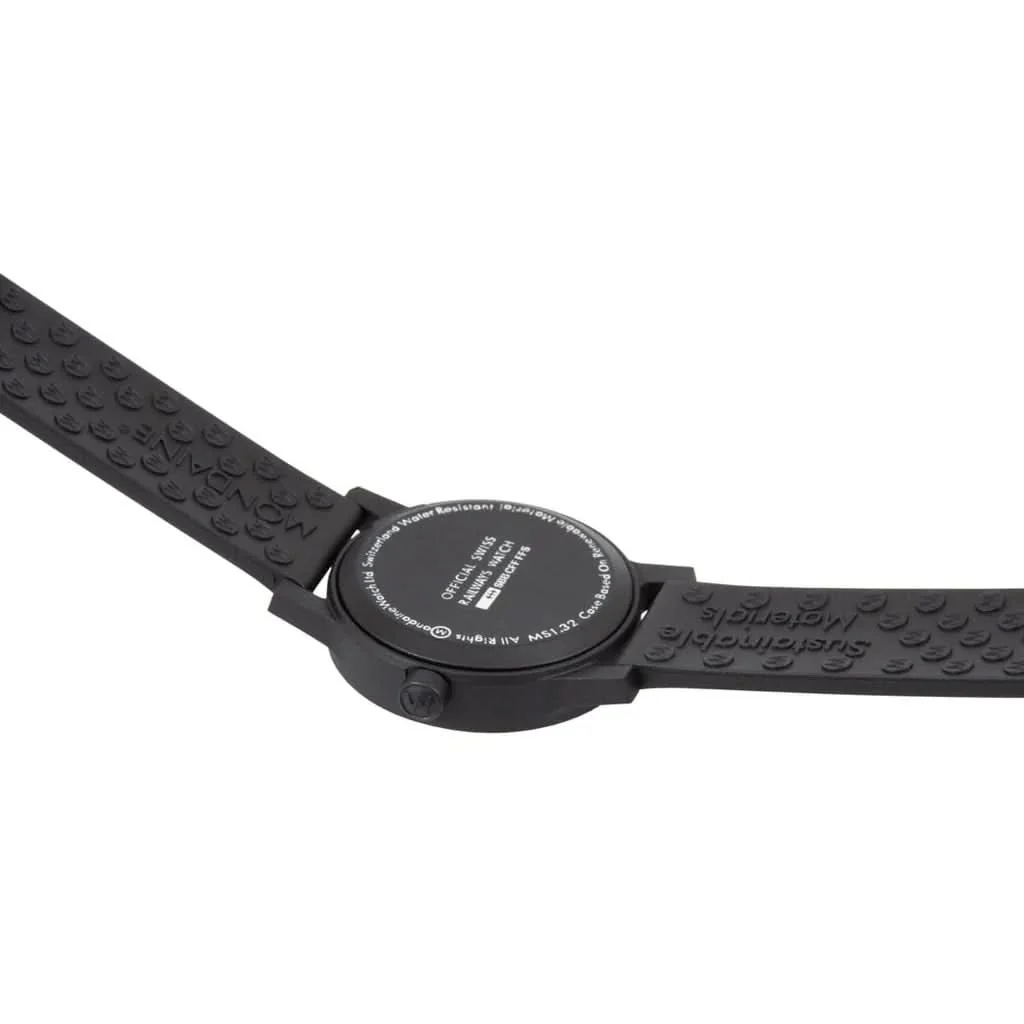 Mondaine Essence Vegan Sustainable Watch with Black Bio-Based PU Strap - Image 2