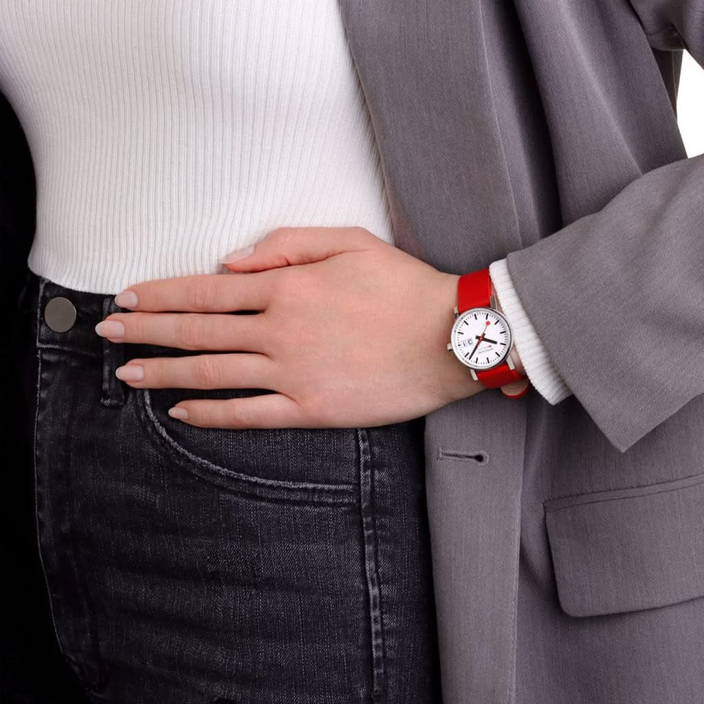 Mondaine EVO2 30mm Red Strap Watch MSE.30210.LCV - Image 2