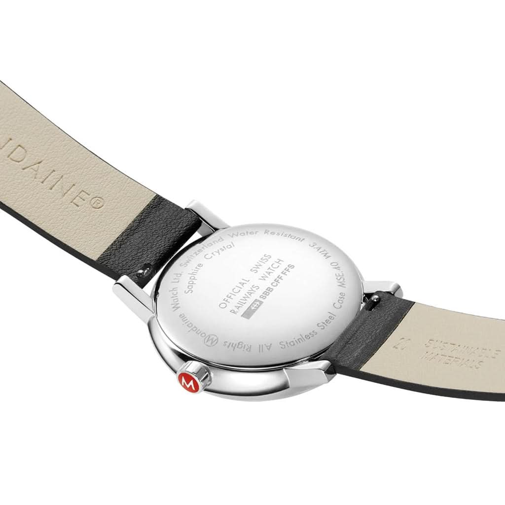 Mondaine EVO2 40 mm, Black Leather Watch, MSE.40110.LBV - Image 3