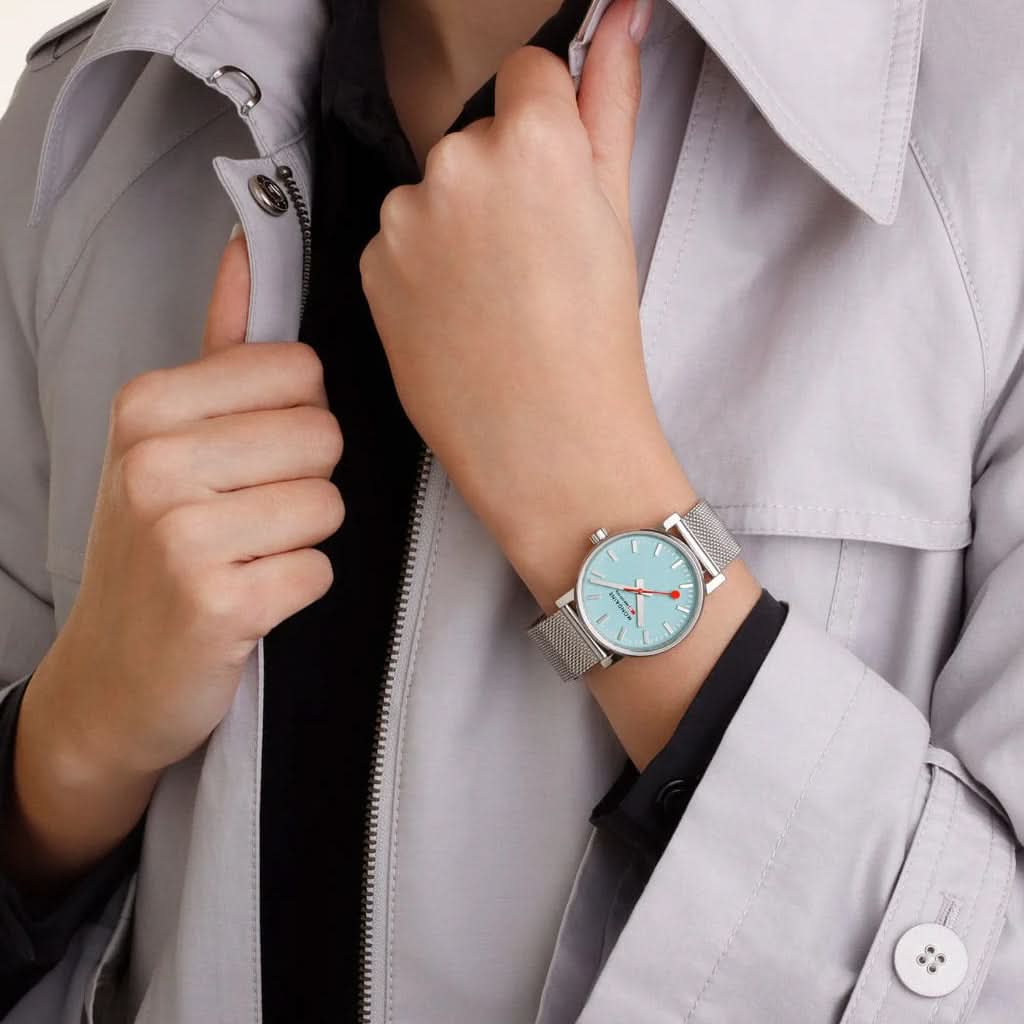 Mondaine Evo2 Light Blue Dial Quartz Watch MSE.35140.SM - Image 2