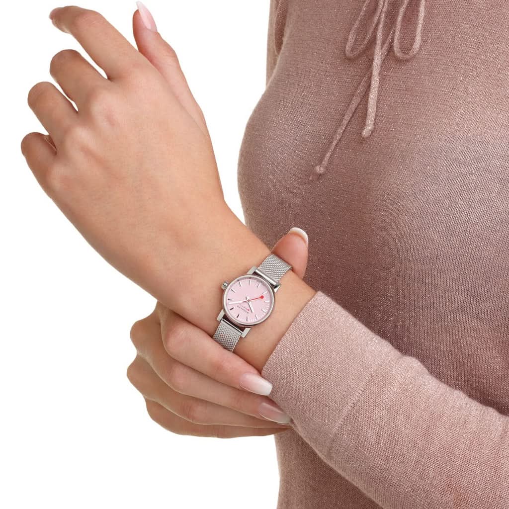 Mondaine Evo2 Light Pink Dial Quartz Watch MSE.26130.SM - Image 2