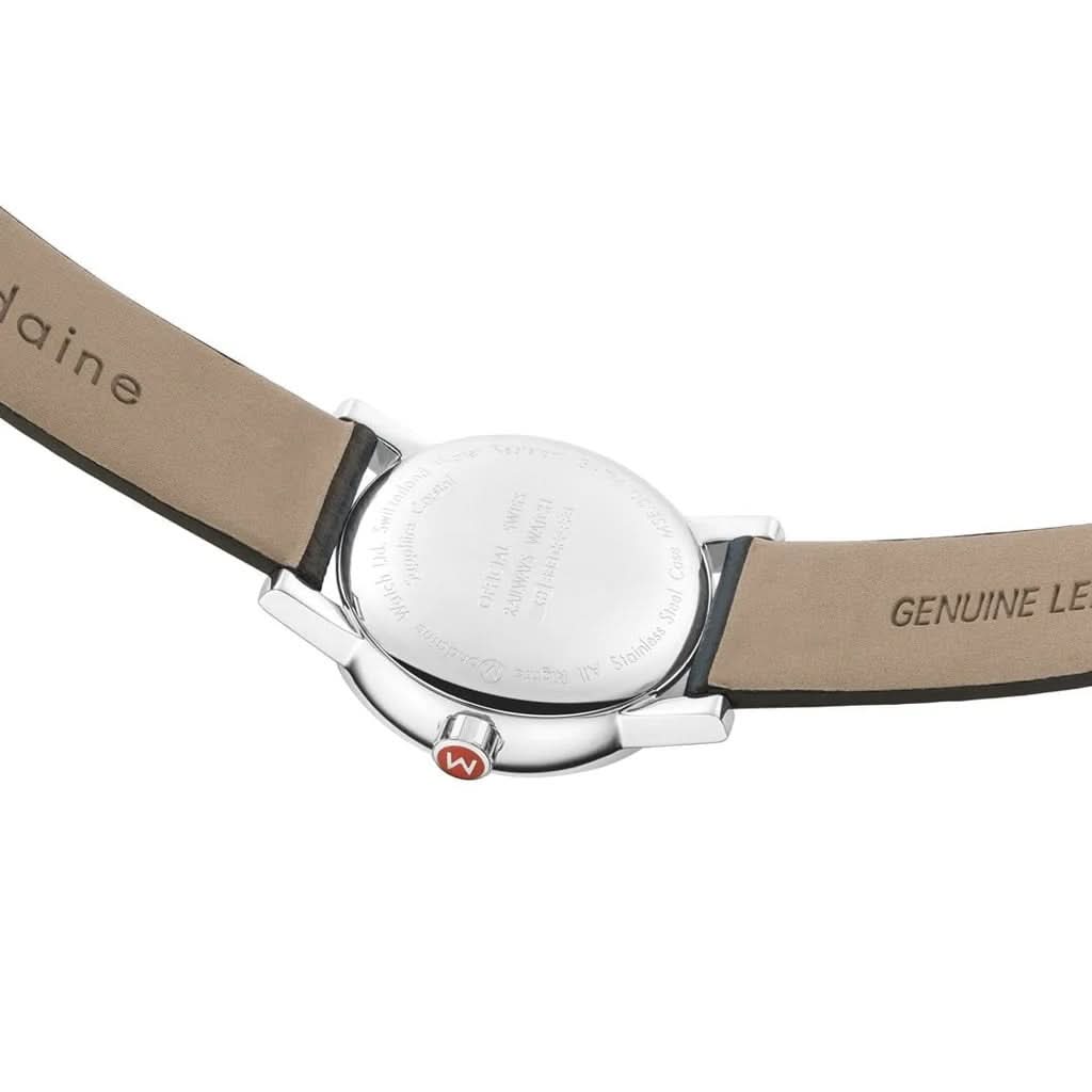 Mondaine evo2 Stainless Steel Watch with Black Leather Strap - Image 2