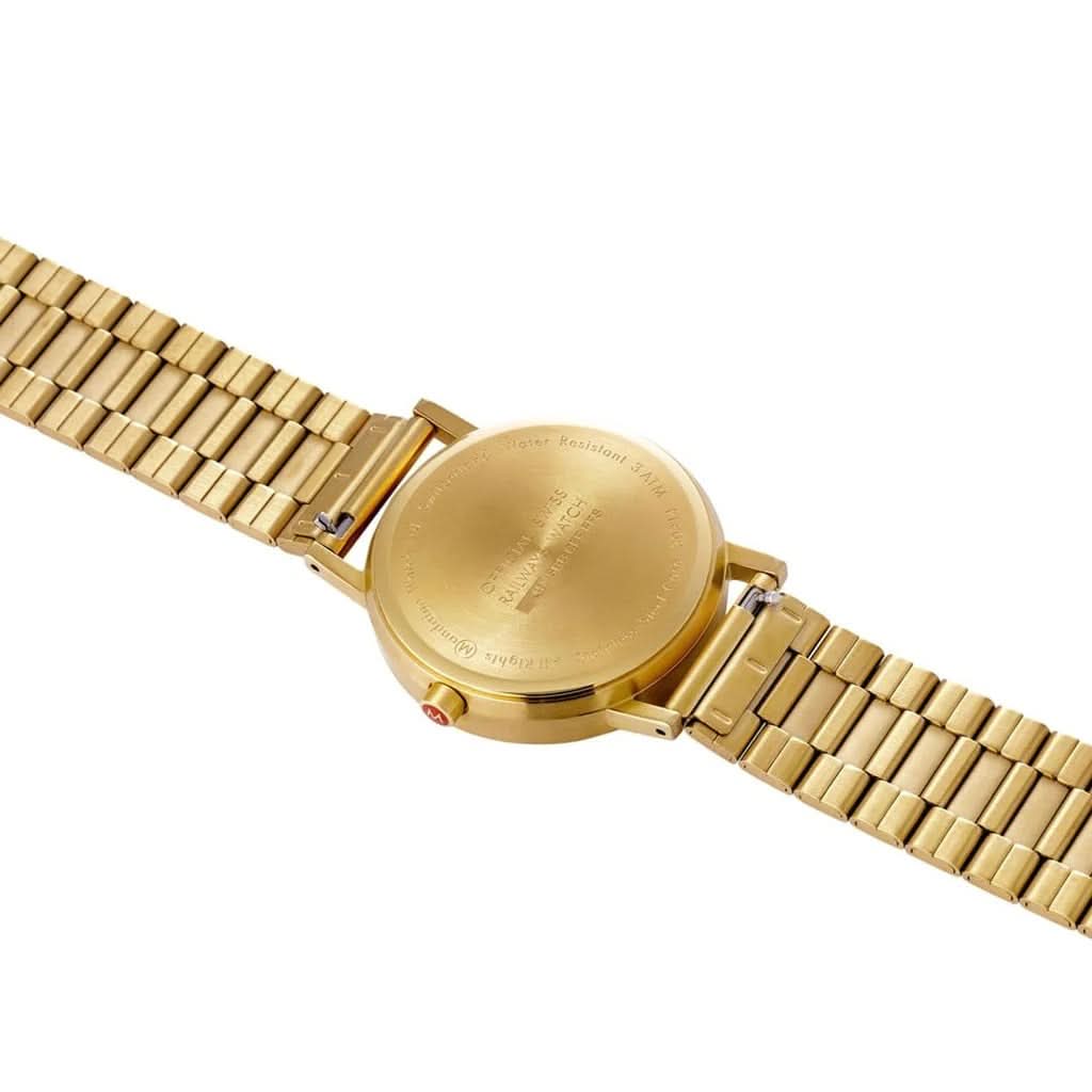 Mondaine Gold Coloured Classic Silver Dial with Metal Bracelet - Image 2
