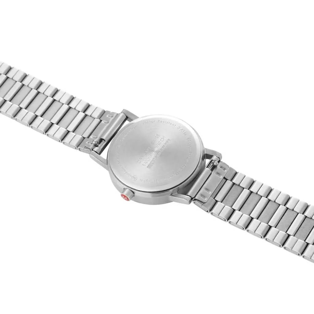 Mondaine Stainless Steel Brushed Case Black Dial and Metal Bracelet - Image 2