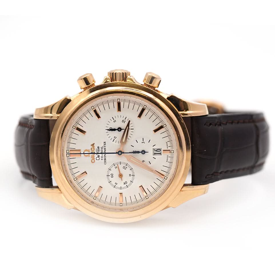 Omega De Ville Gents Chronograph Watch (2004) — Complete with Box, Papers & Spare Strap - Image 3