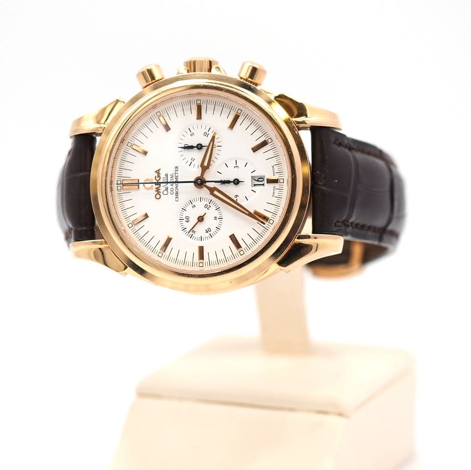 Omega De Ville Gents Chronograph Watch (2004) — Complete with Box, Papers & Spare Strap - Image 4