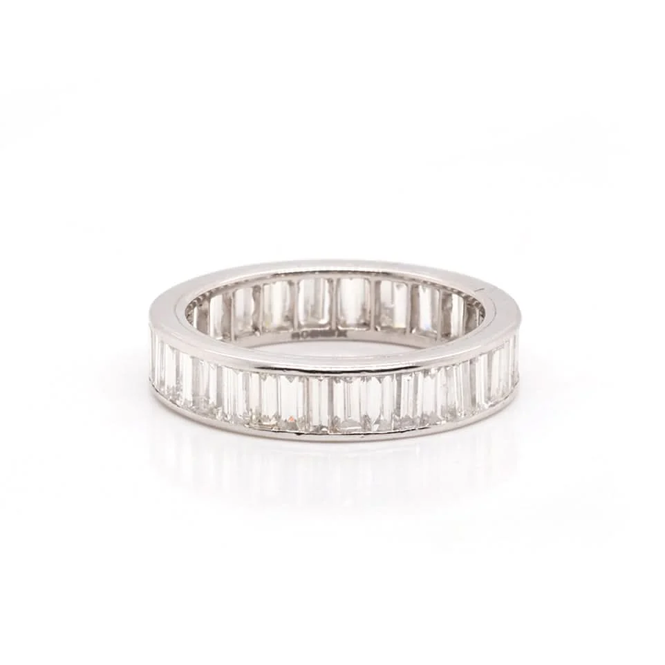 Platinum Baguette Diamond Full Eternity Ring - Image 2