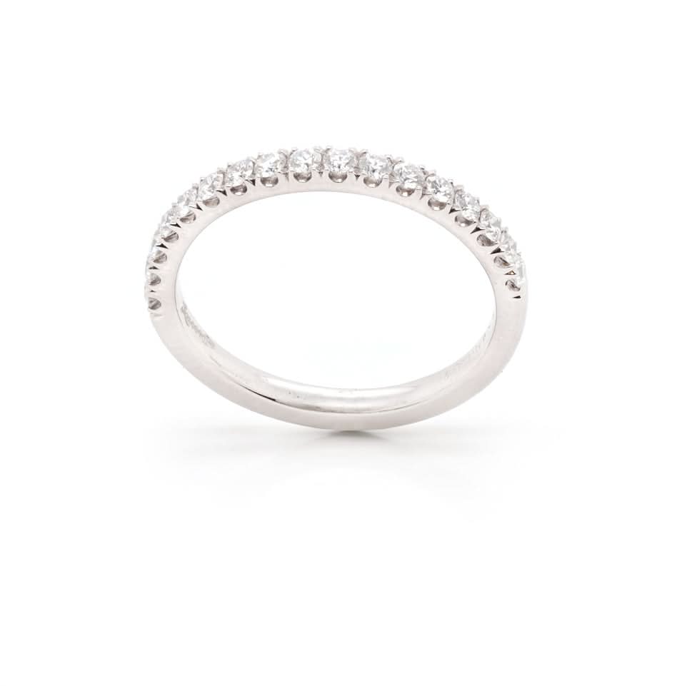 Platinum Diamond Castle-Set Half Eternity Ring - Image 2