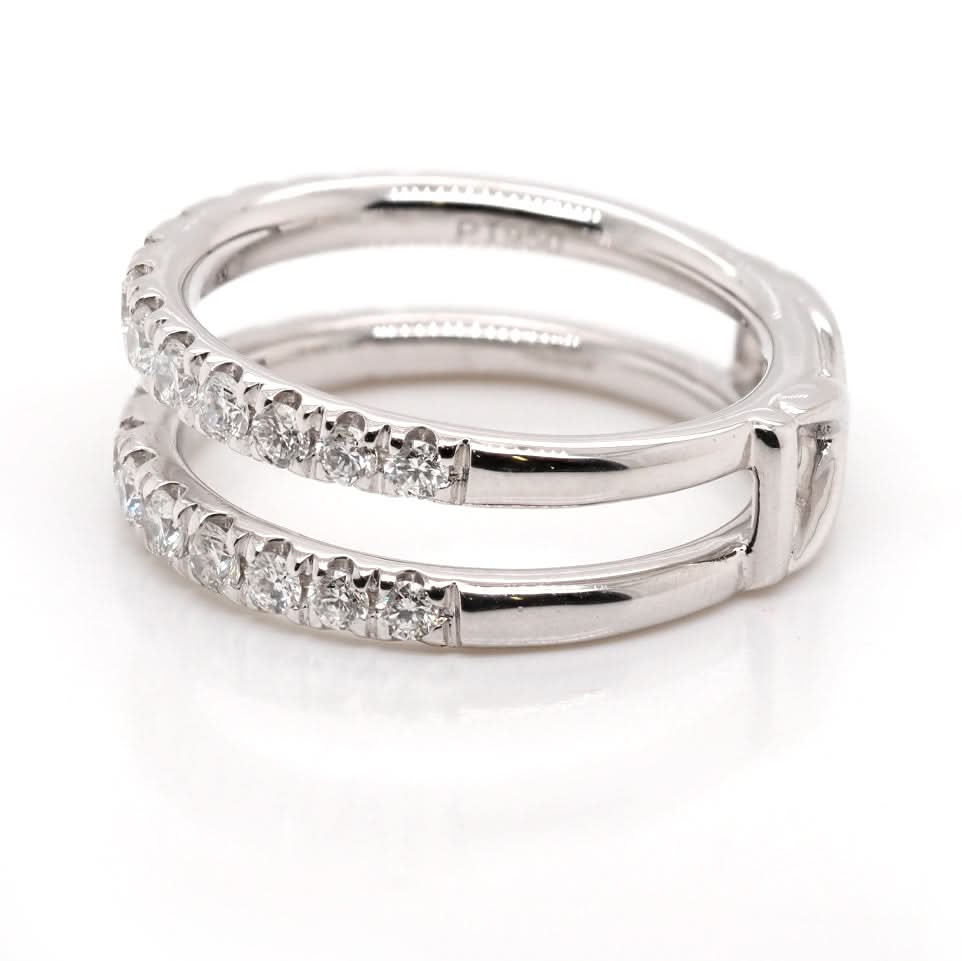 Platinum Diamond Set Double Half Eternity Ring - Image 3