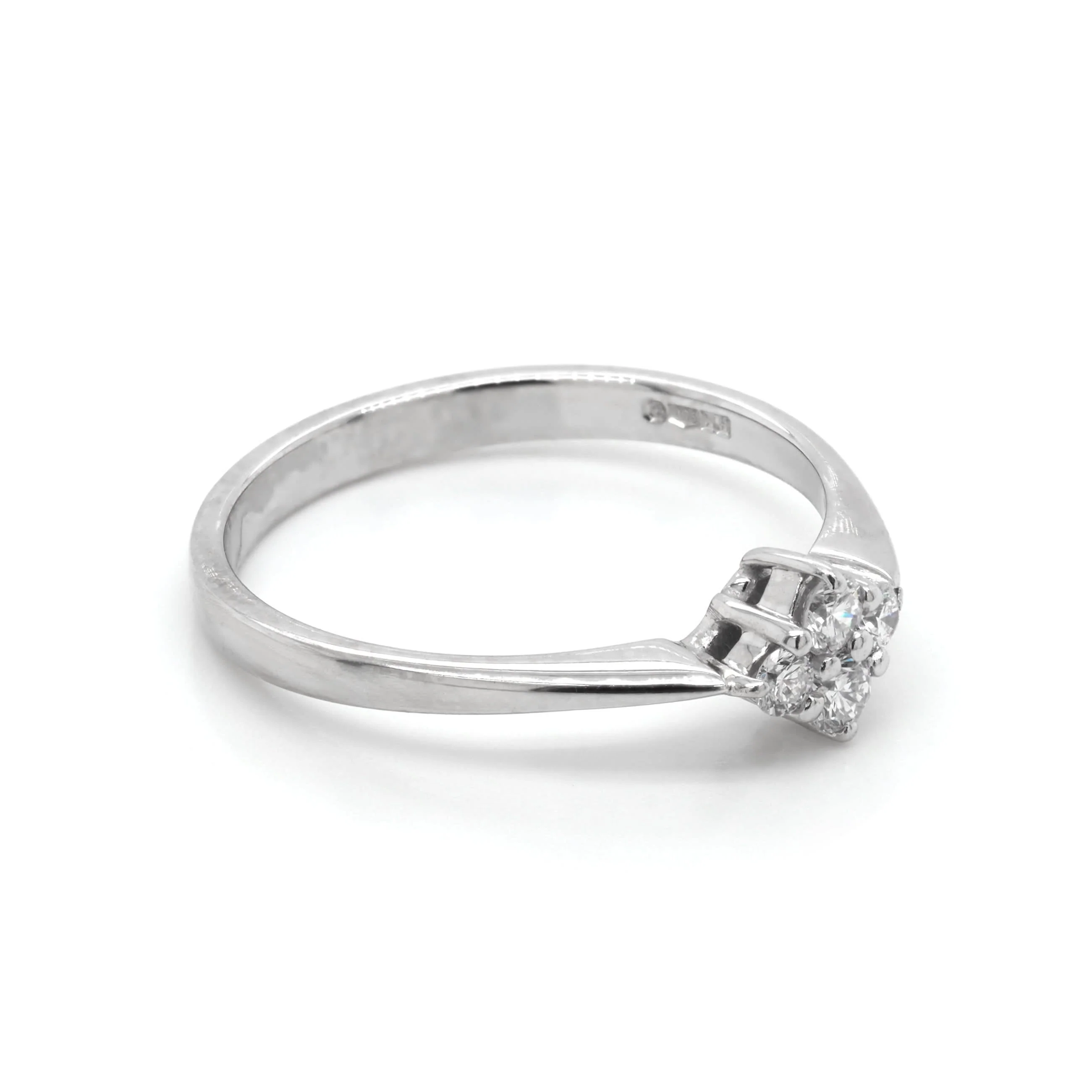 Platinum Diamond-Set Engagement Ring and Wedding Ring Set - Image 3