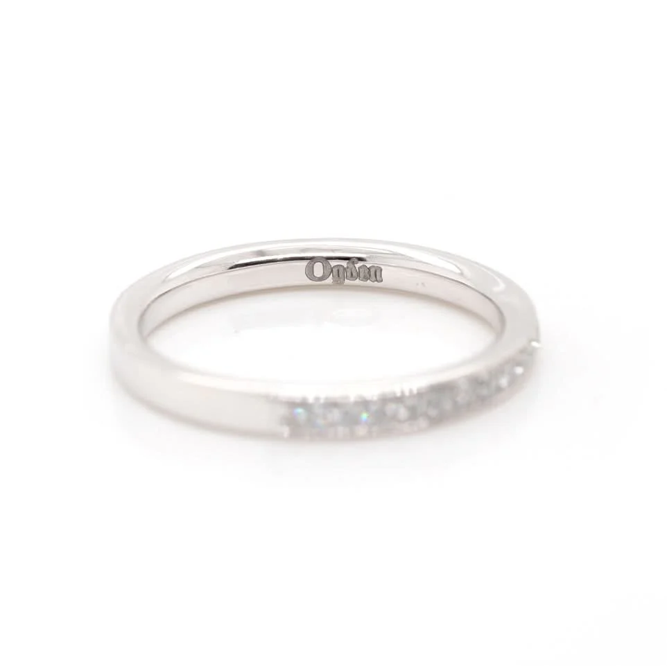 Platinum Diamond Set Half Eternity Ring - Image 2