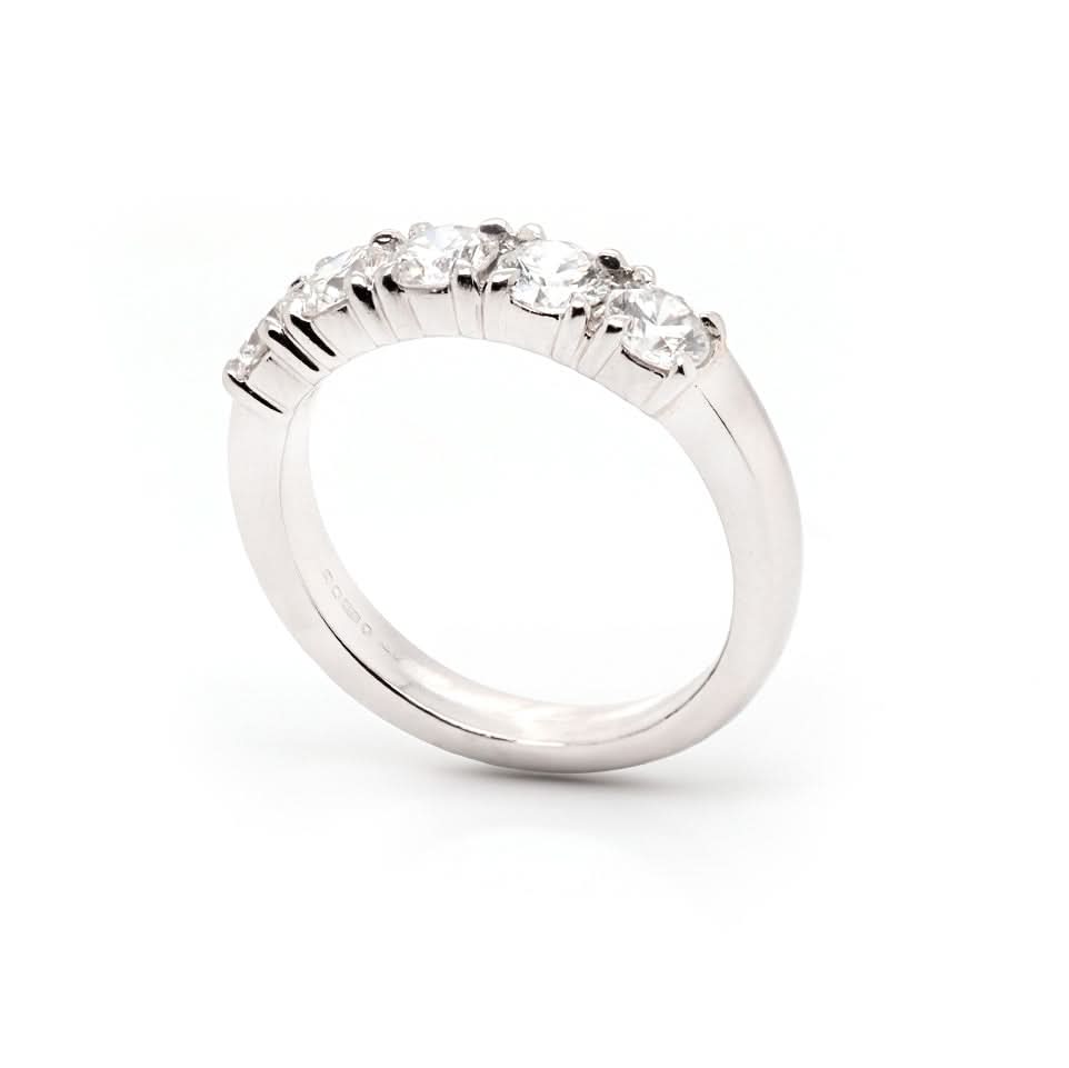 Platinum Five-Stone Diamond Ring - Image 2