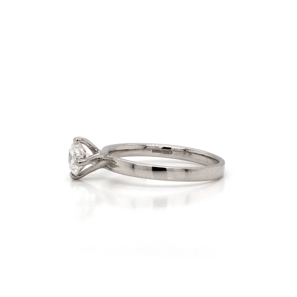 Platinum Diamond Solitaire Twist Ring, 0.84cts - Image 2