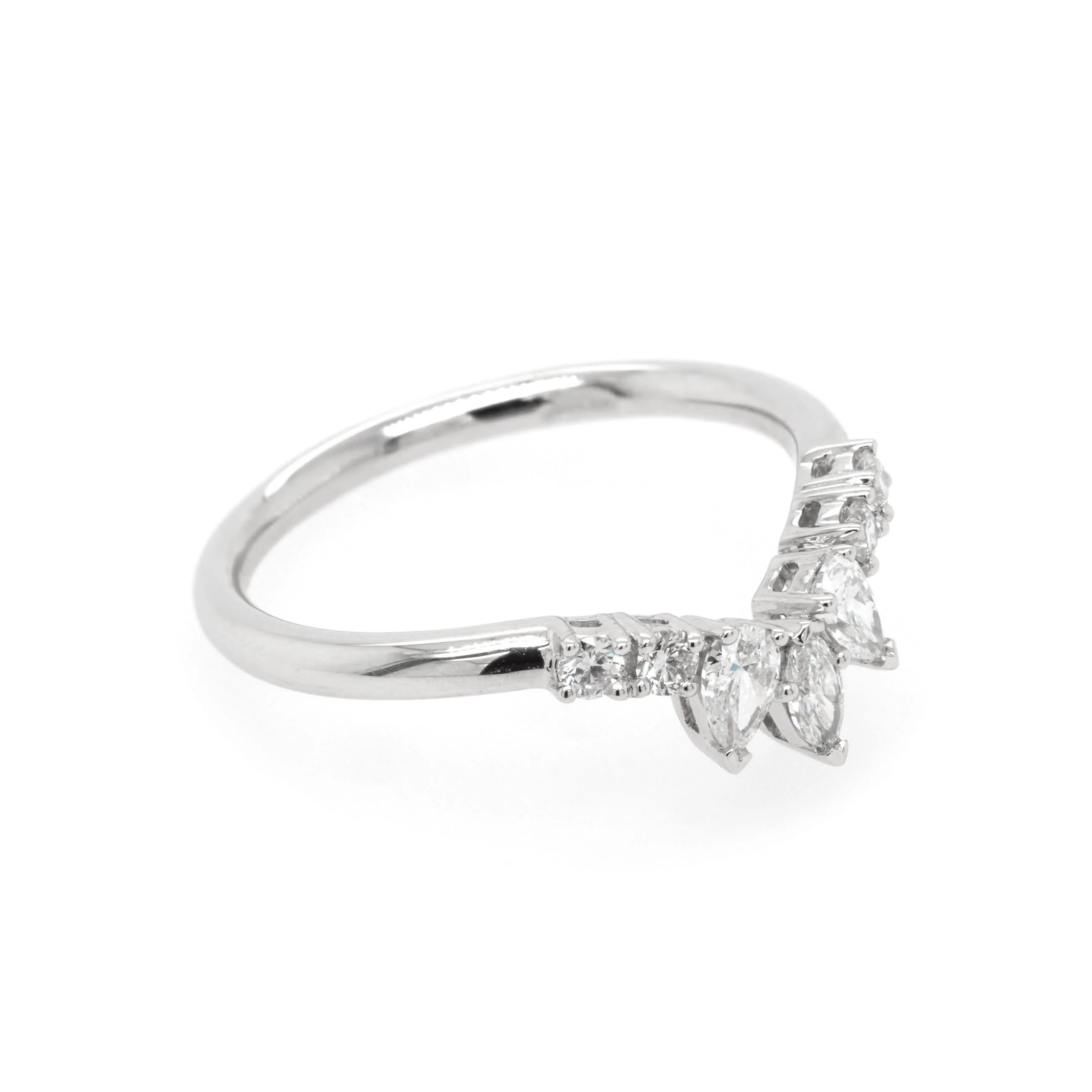Platinum Diamond 'V' Ring, 0.40ct - Image 2