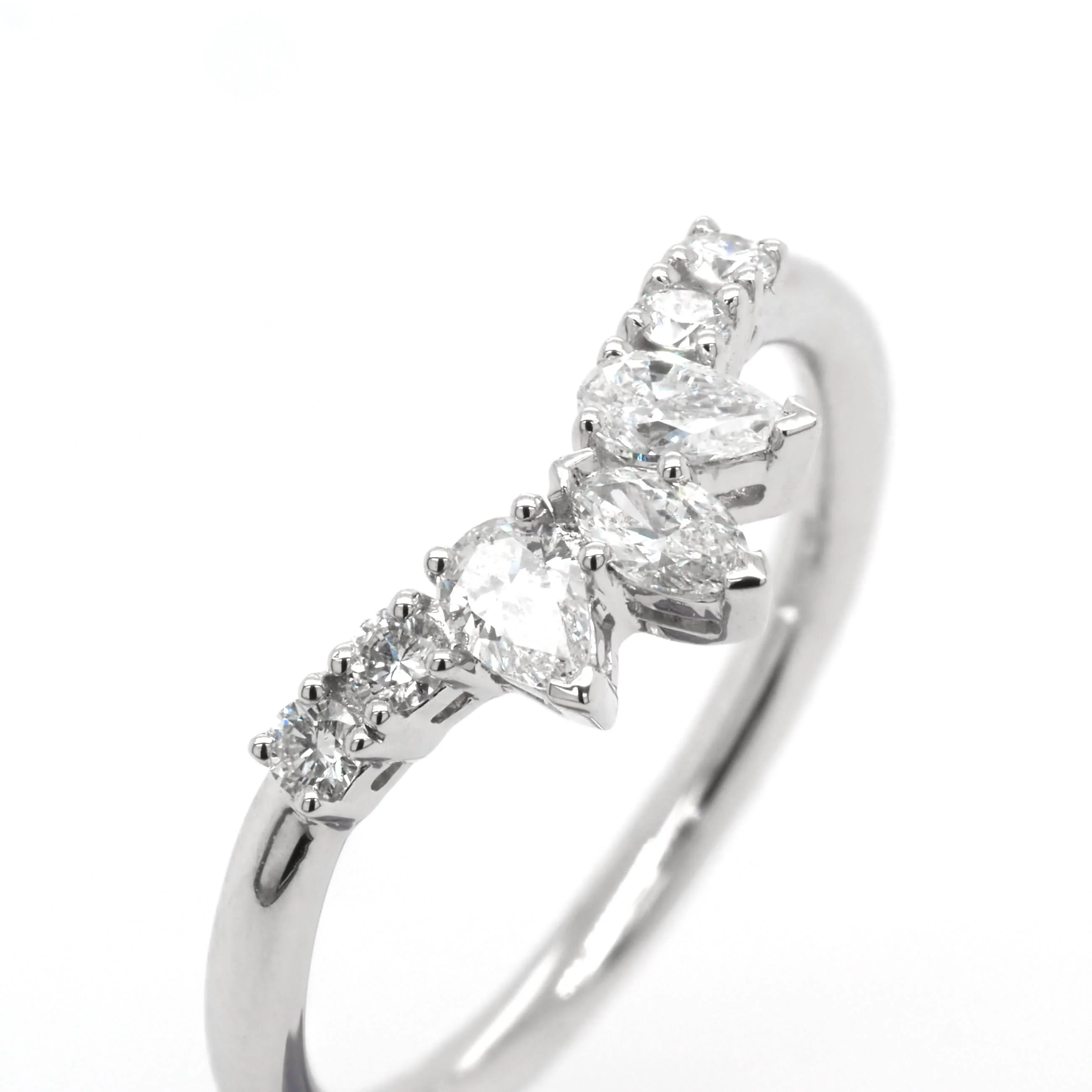 Platinum Diamond 'V' Ring, 0.40ct - Image 3