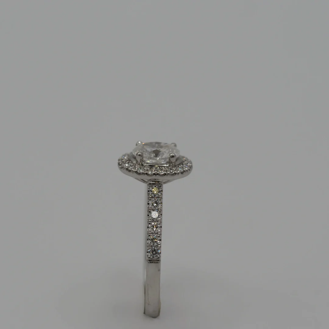 Platinum Oval Diamond Cluster Ring - Image 2