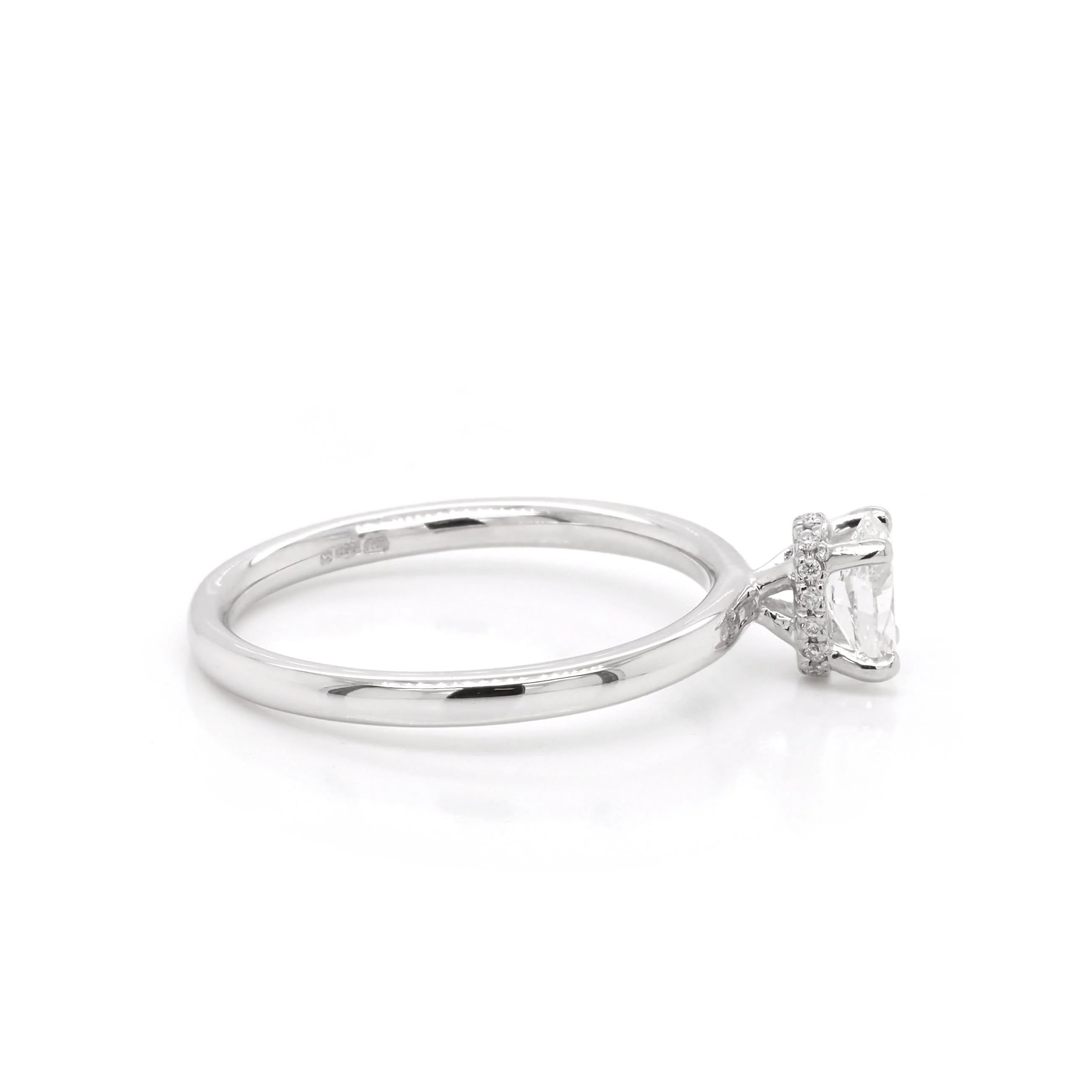 Platinum Oval diamond Solitaire Ring, 0.41ct - Image 4