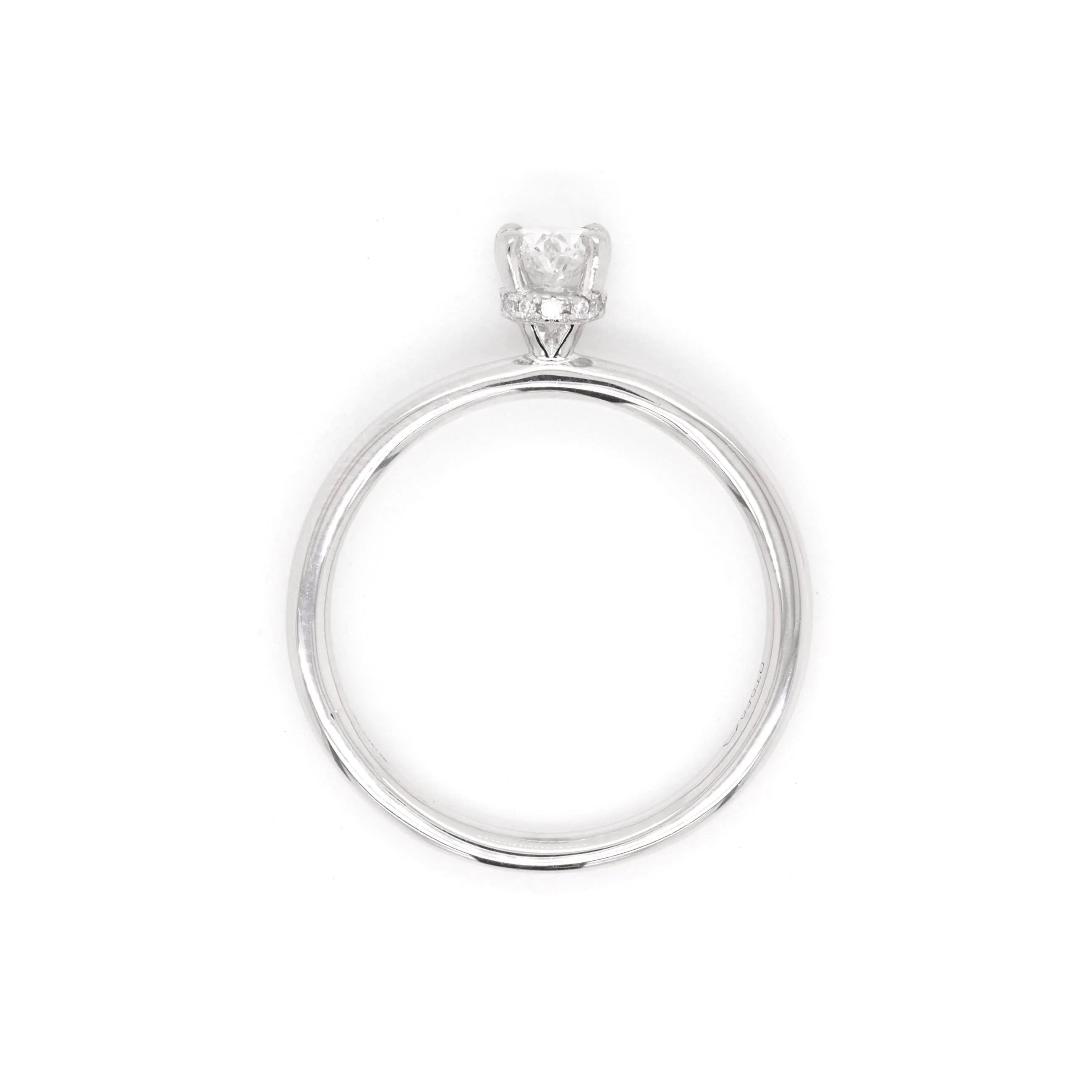 Platinum Oval diamond Solitaire Ring, 0.41ct - Image 5