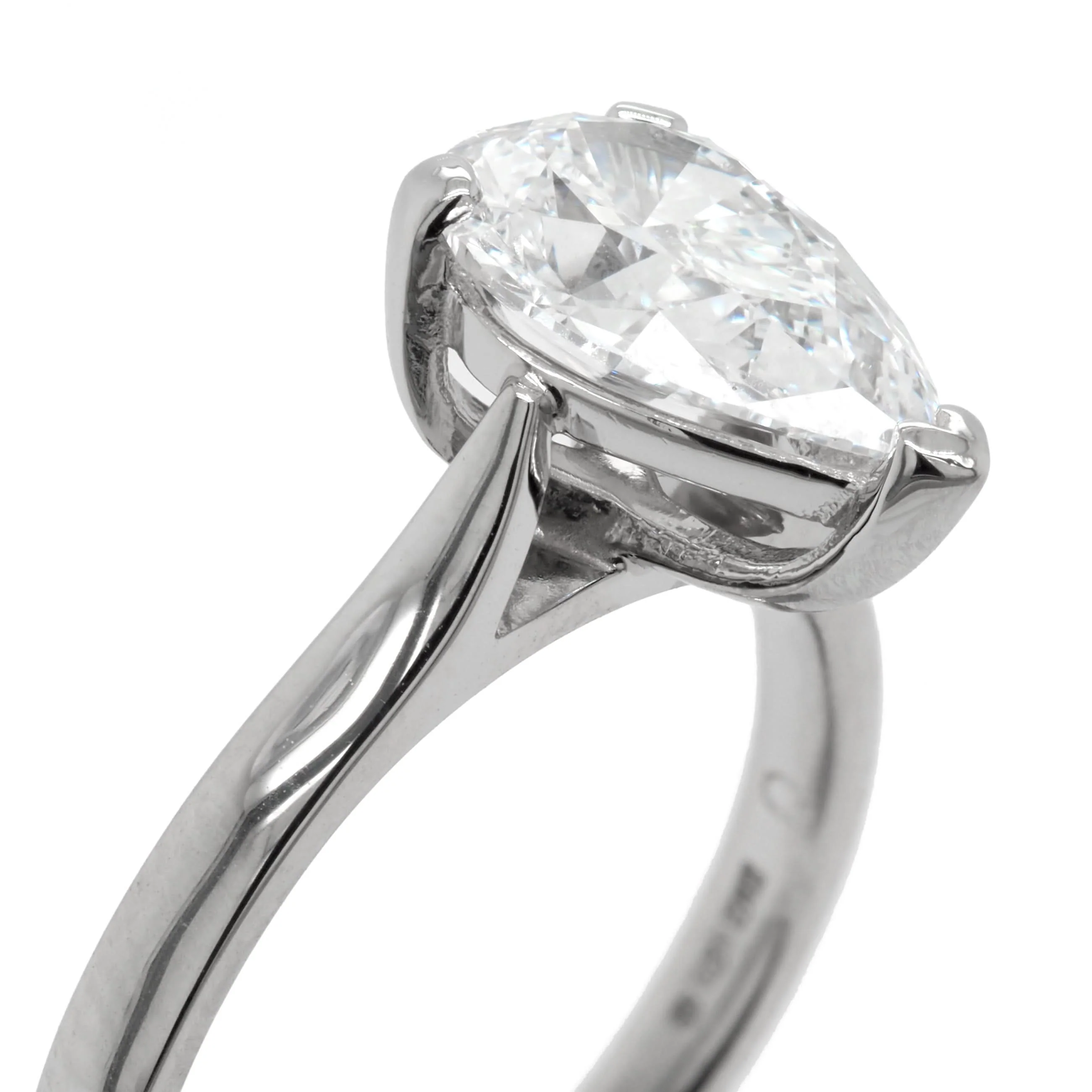 Platinum Pear-Cut Diamond Solitaire Ring, 1.66ct - Image 3