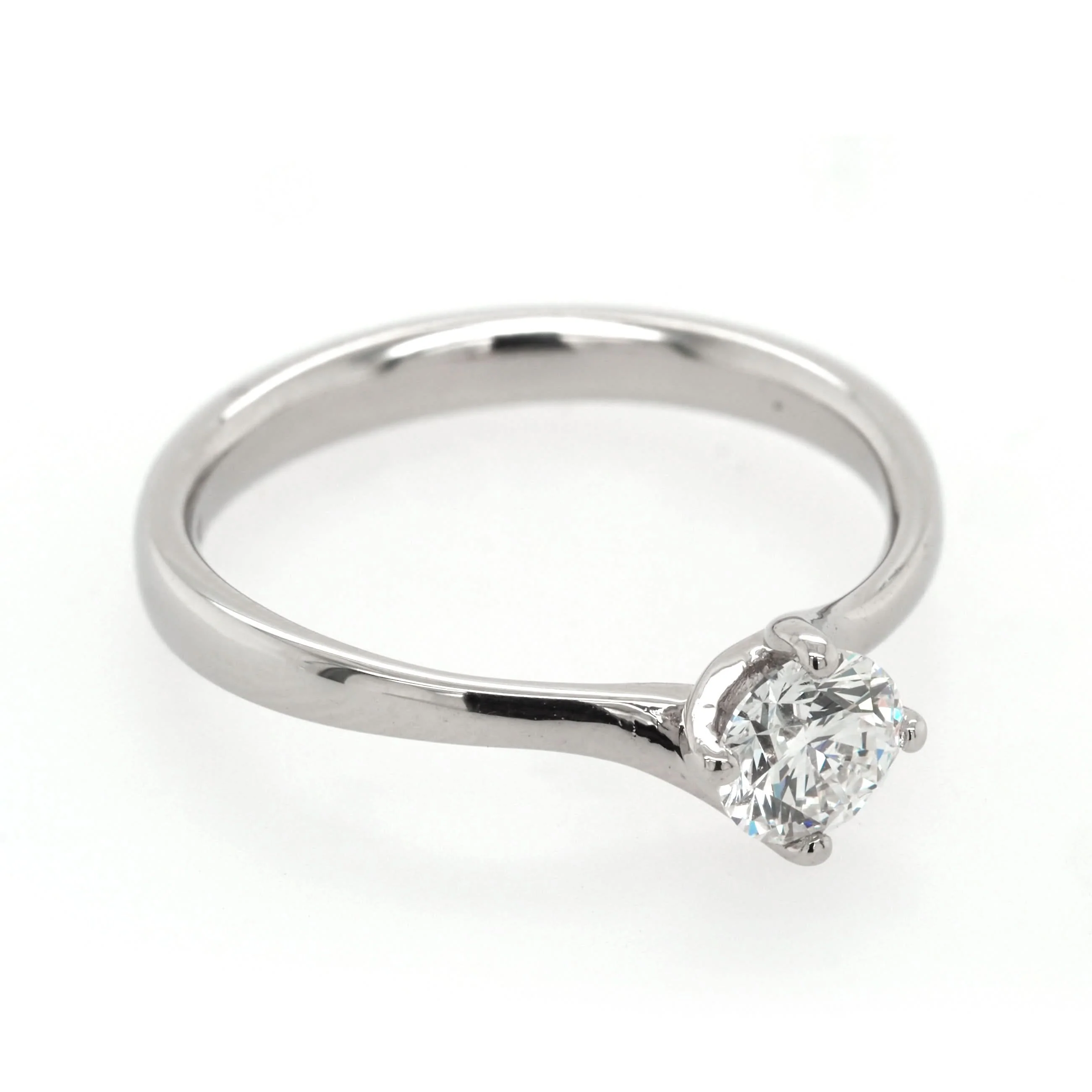 Platinum Twist Diamond Solitaire Ring - Image 2